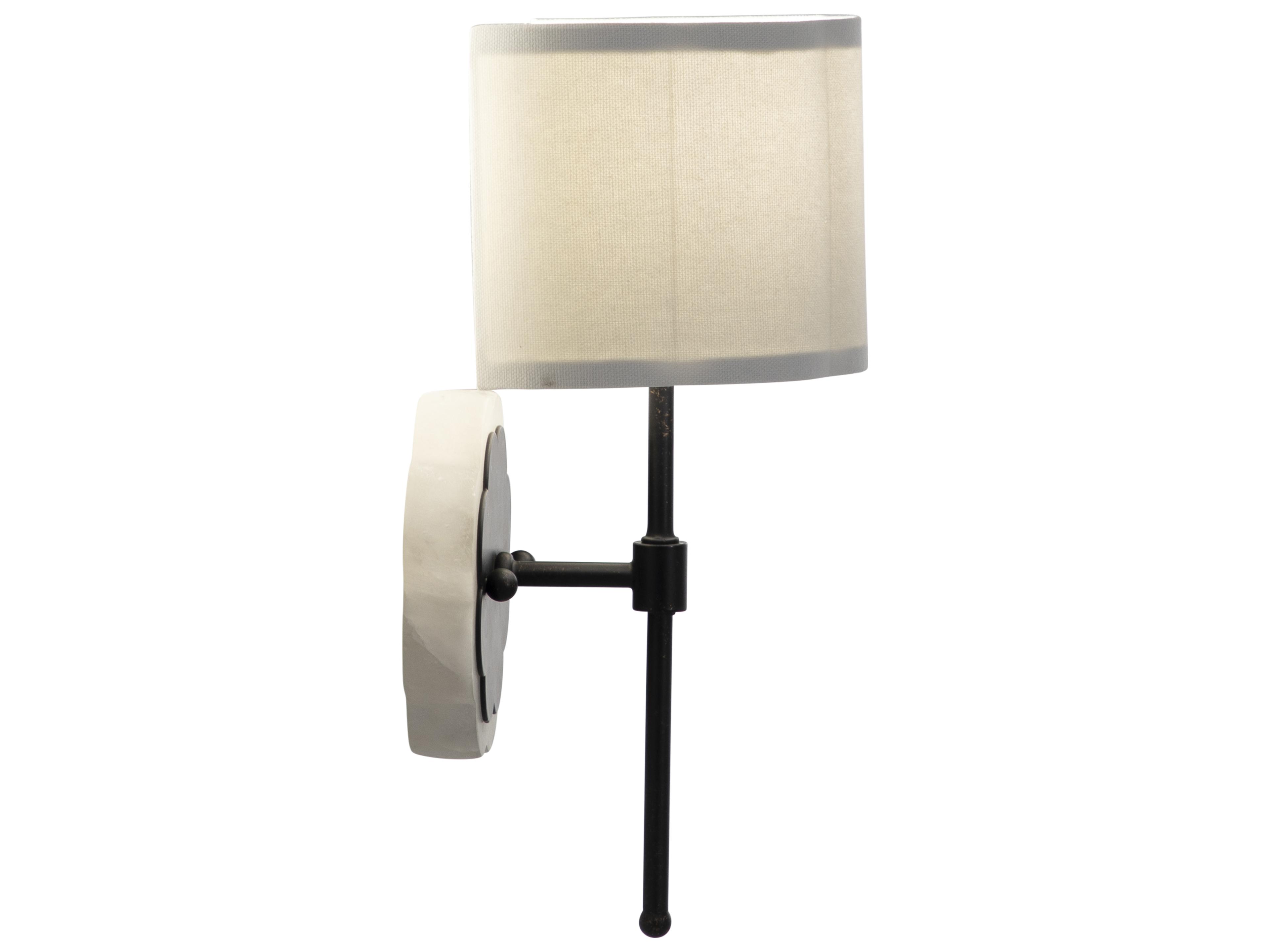 Gabby Shirley 1-light Brushed Black Natural Alabaster Wall Sconce