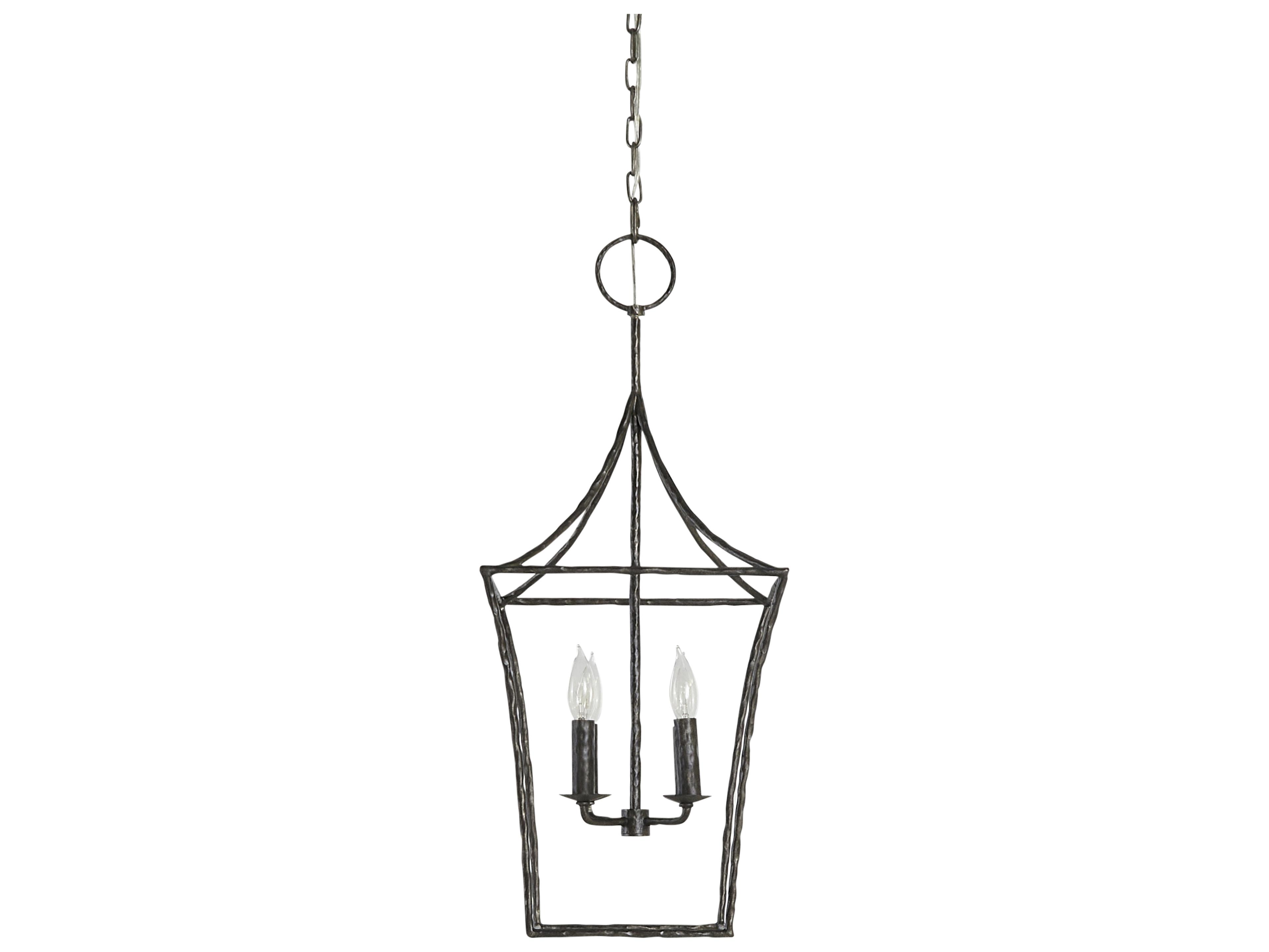 Clover 4-Light Black Forged Iron Lantern Pendant