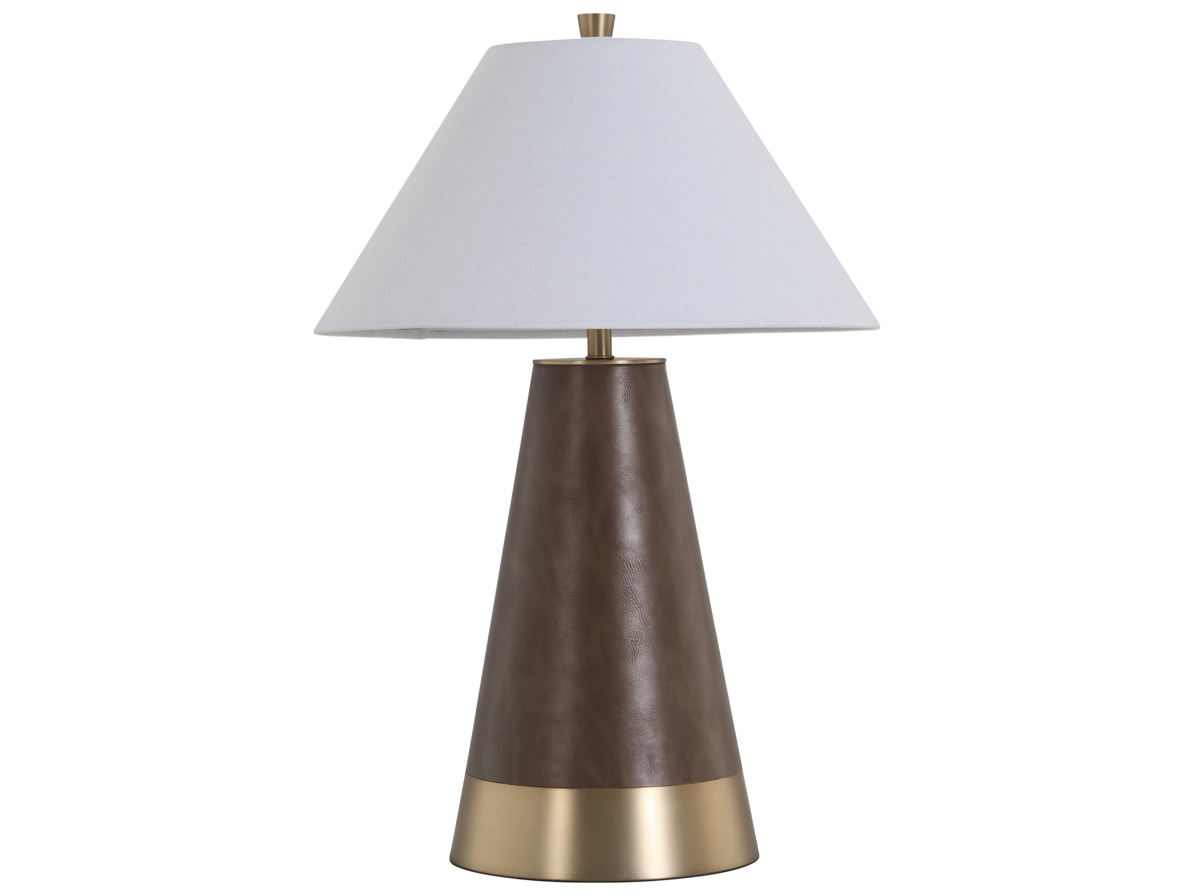 Milo Matte Antique Brass White Linen Table Lamp