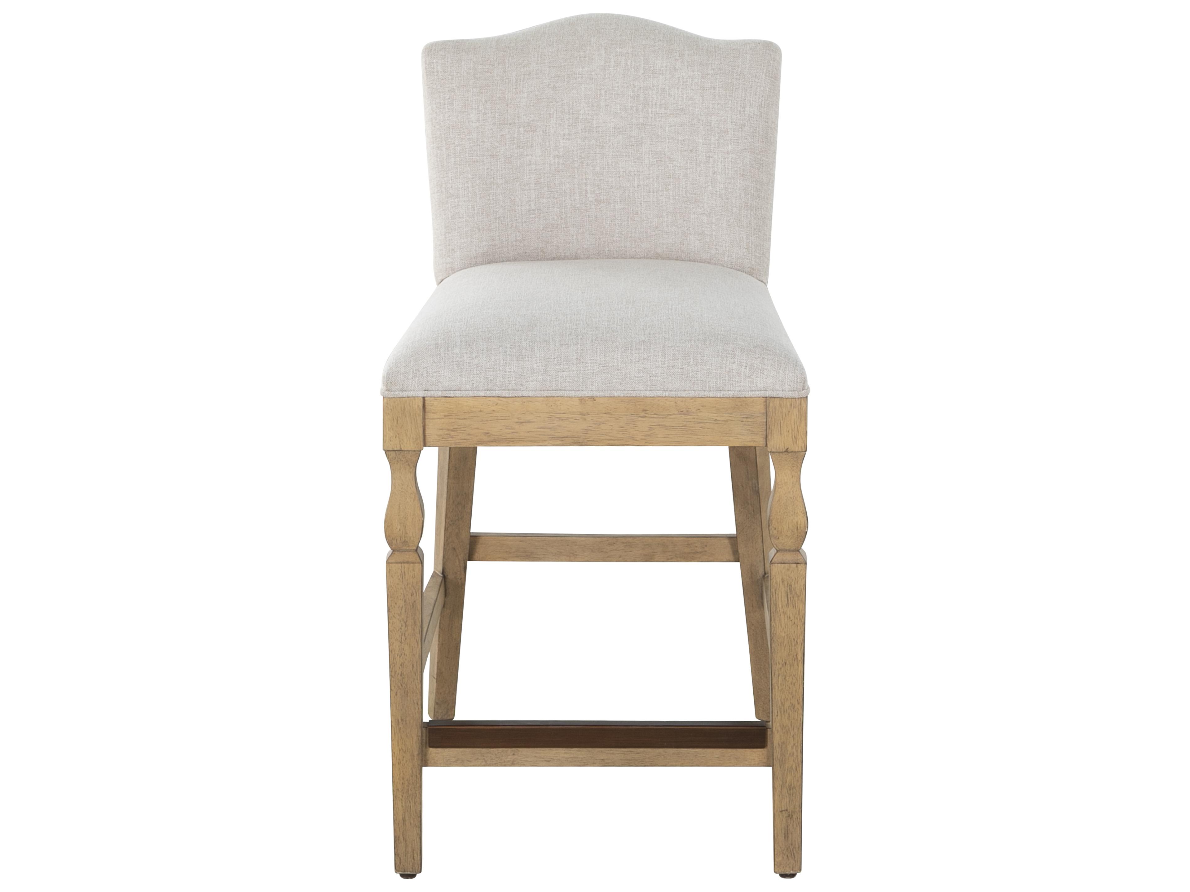 Gaston Rustic French Oak Upholstered Wood Counter Stool