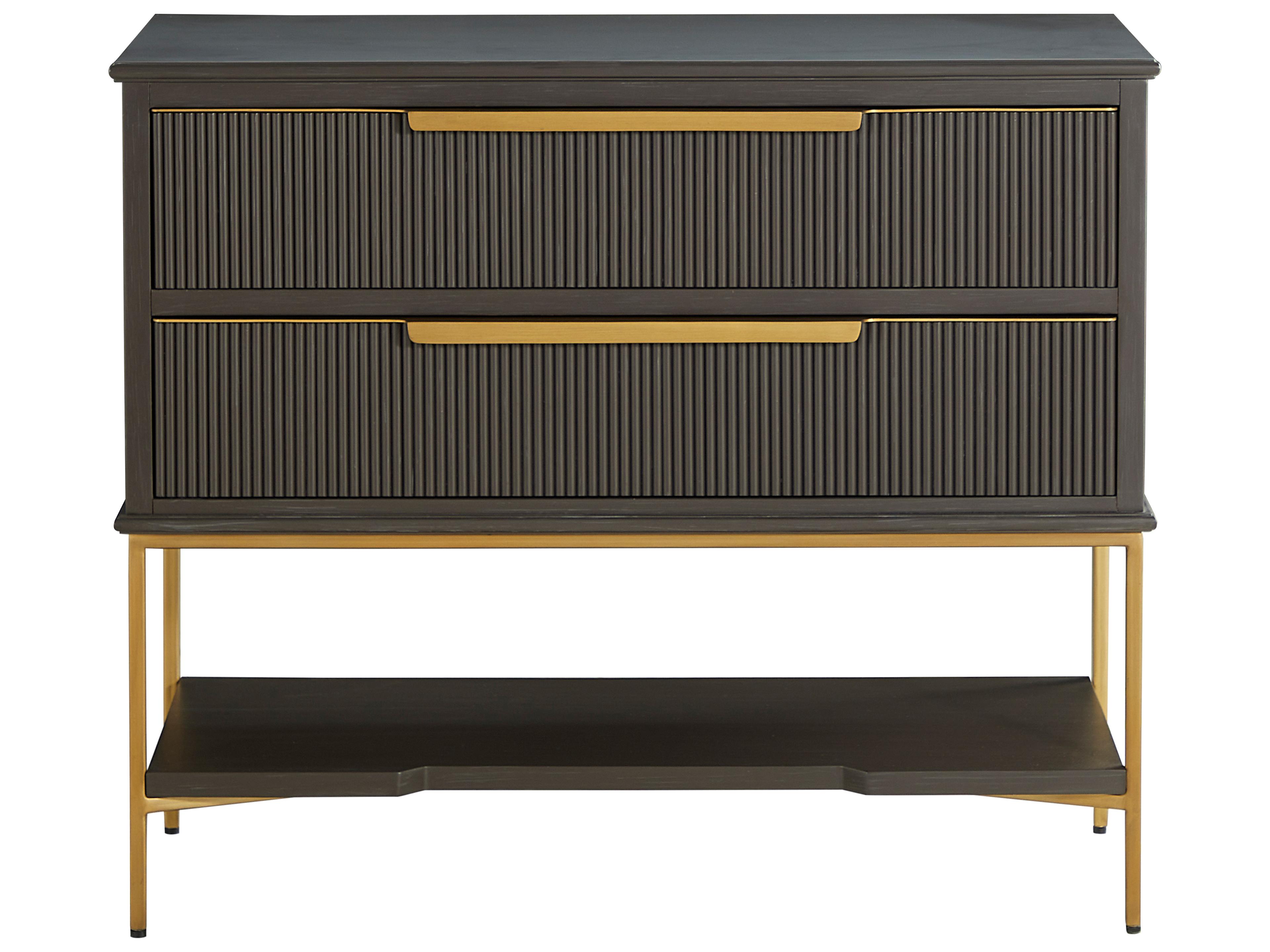 Riggs 2-Drawers Mahogany Wood Nightstand