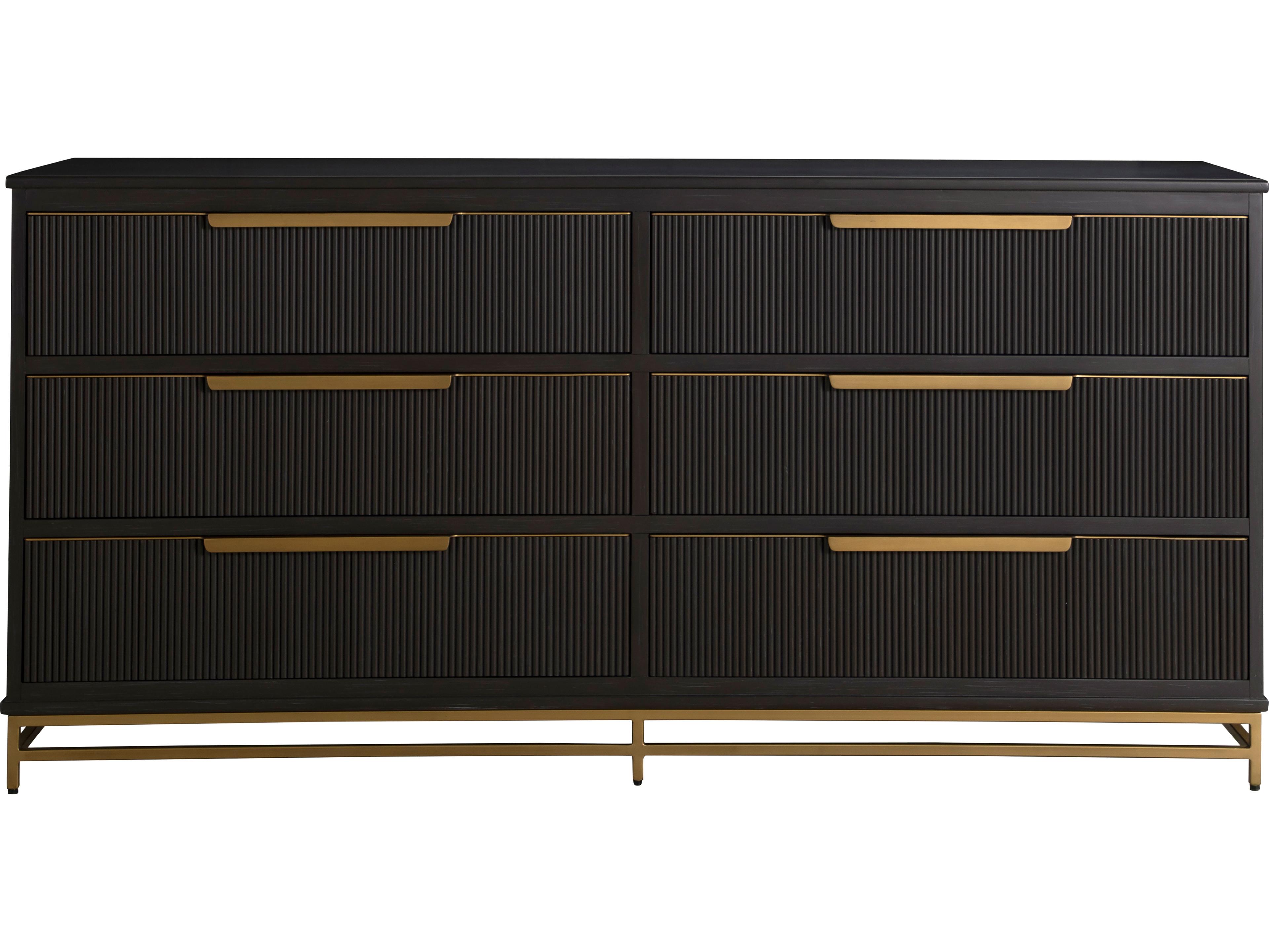 Riggs 6-Drawers Mahogany Wood Double Dresser