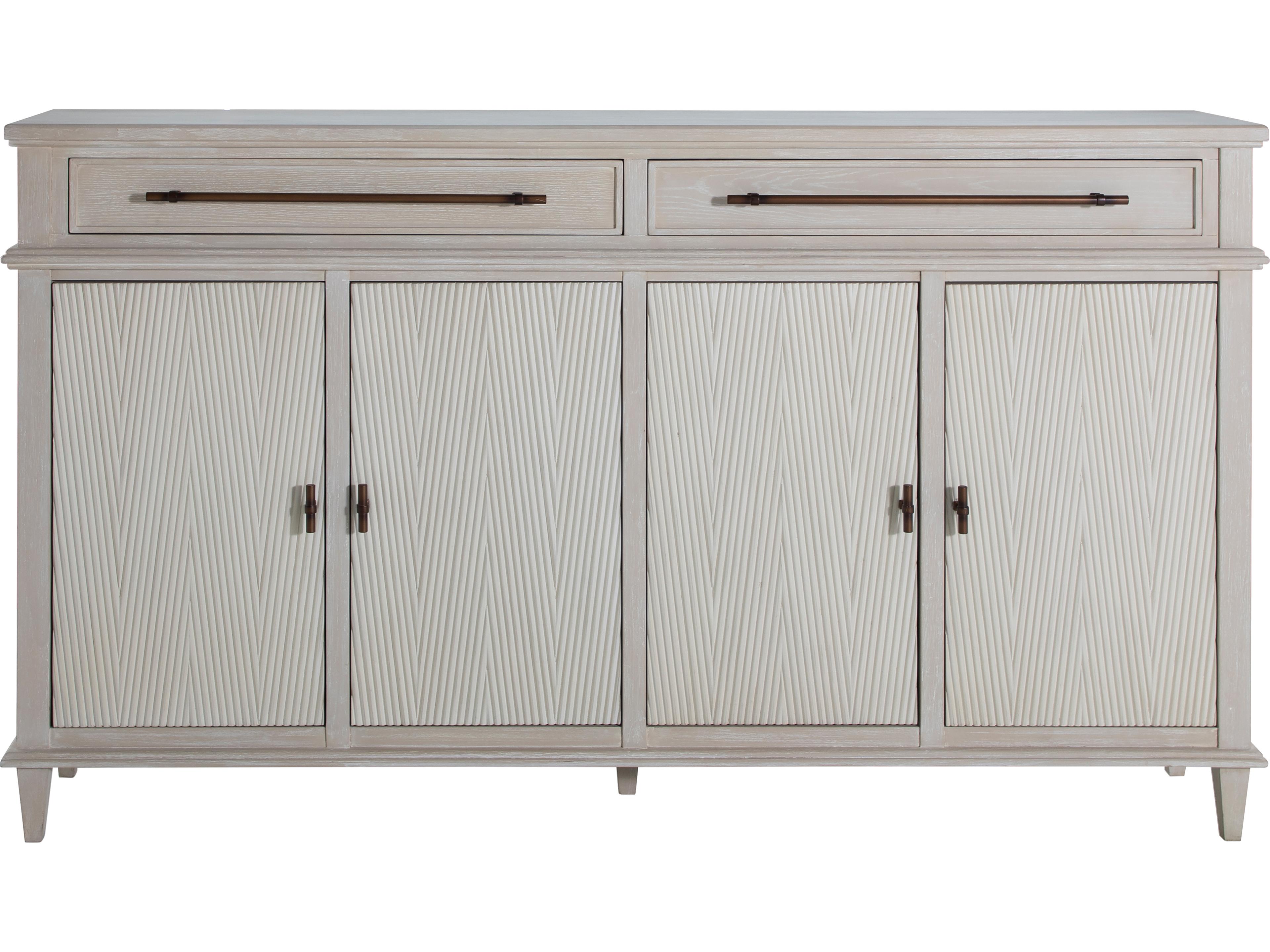 Isaac 75" Oak Wood Cerused White Sesame Sideboard