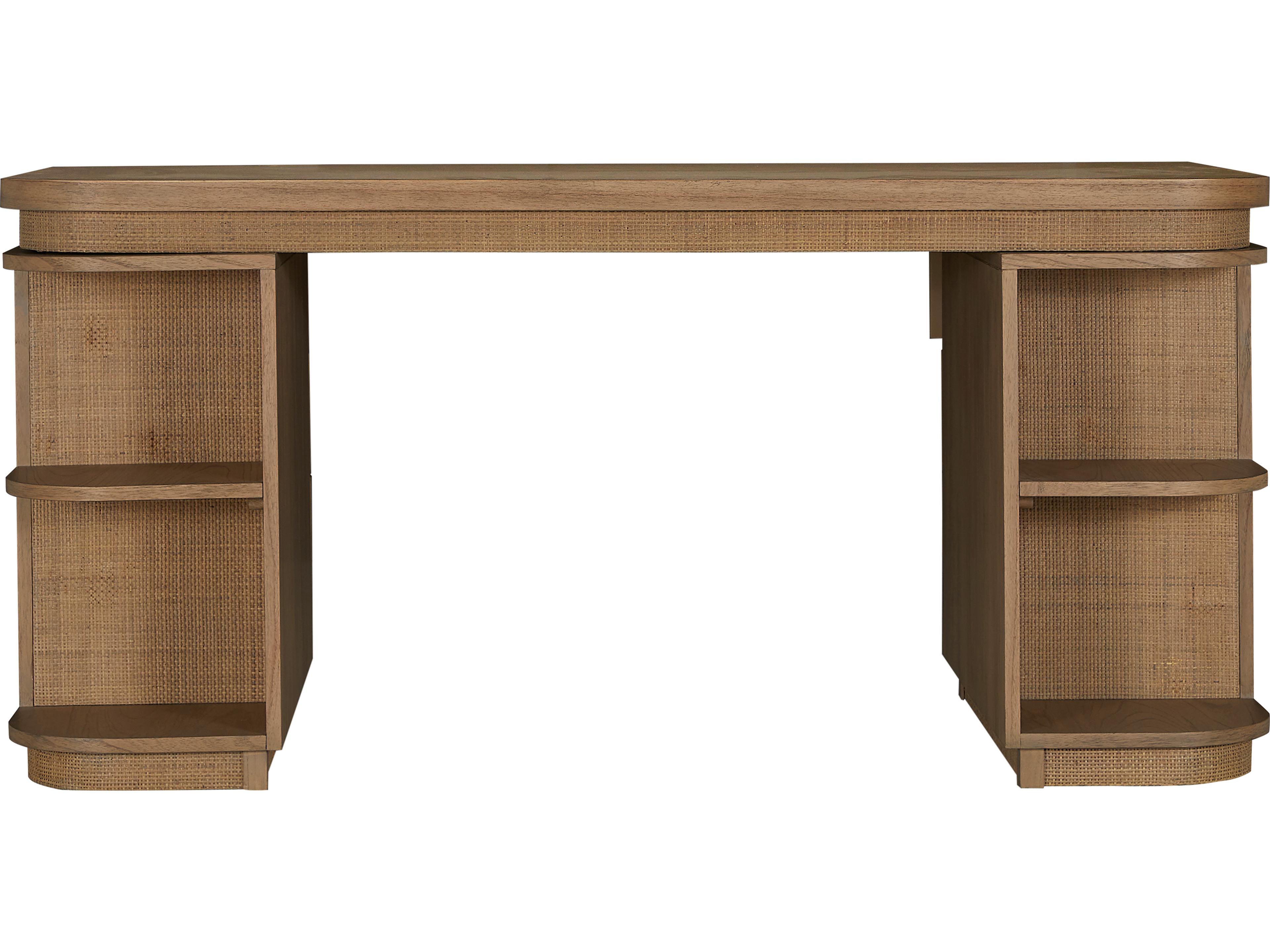 Elsa Blonde Natural Antique Bronze Mindi Wood Writing Desk