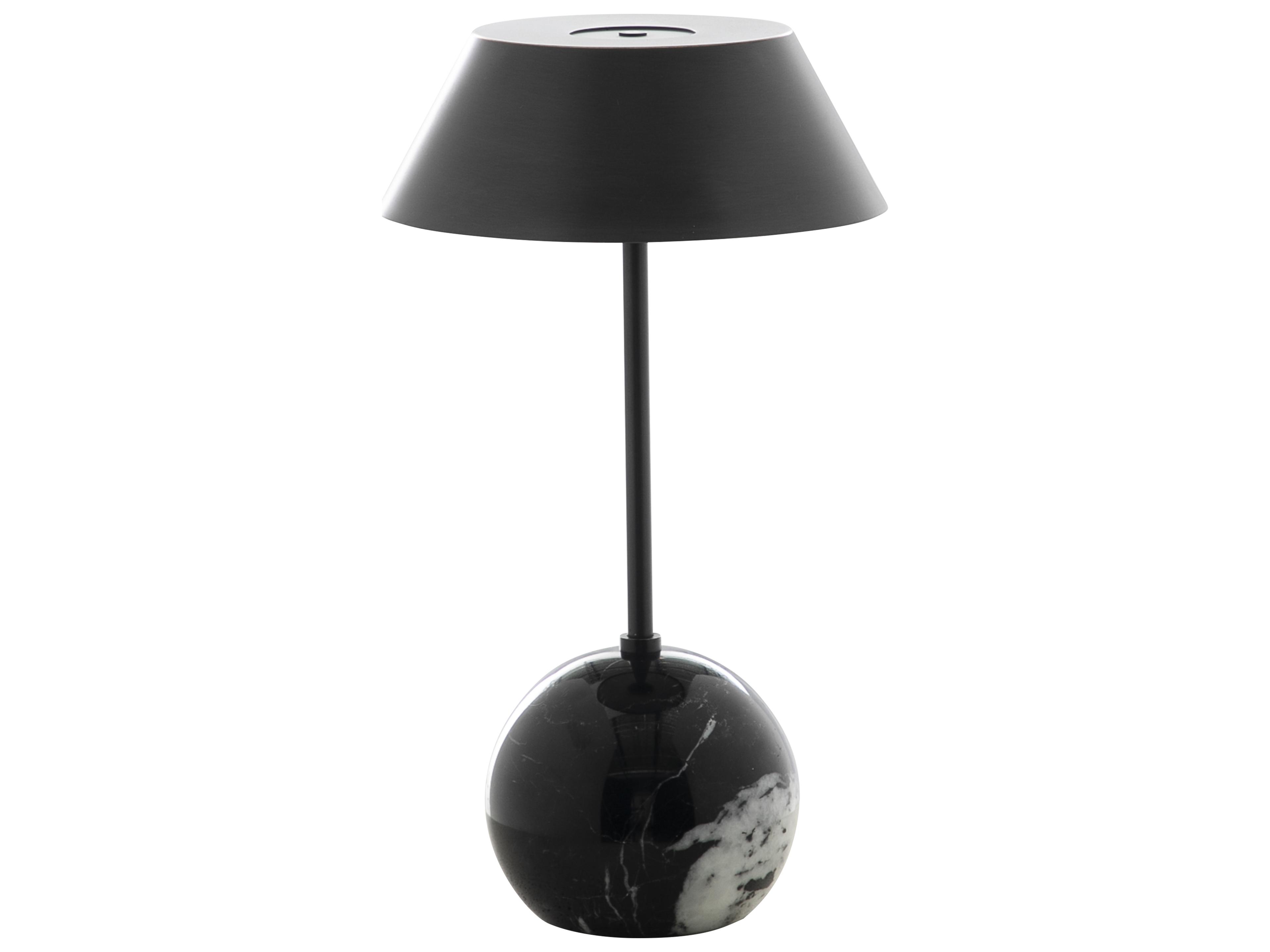 Firefly Rubbed Bronze Nero Marquina Black Table Lamp