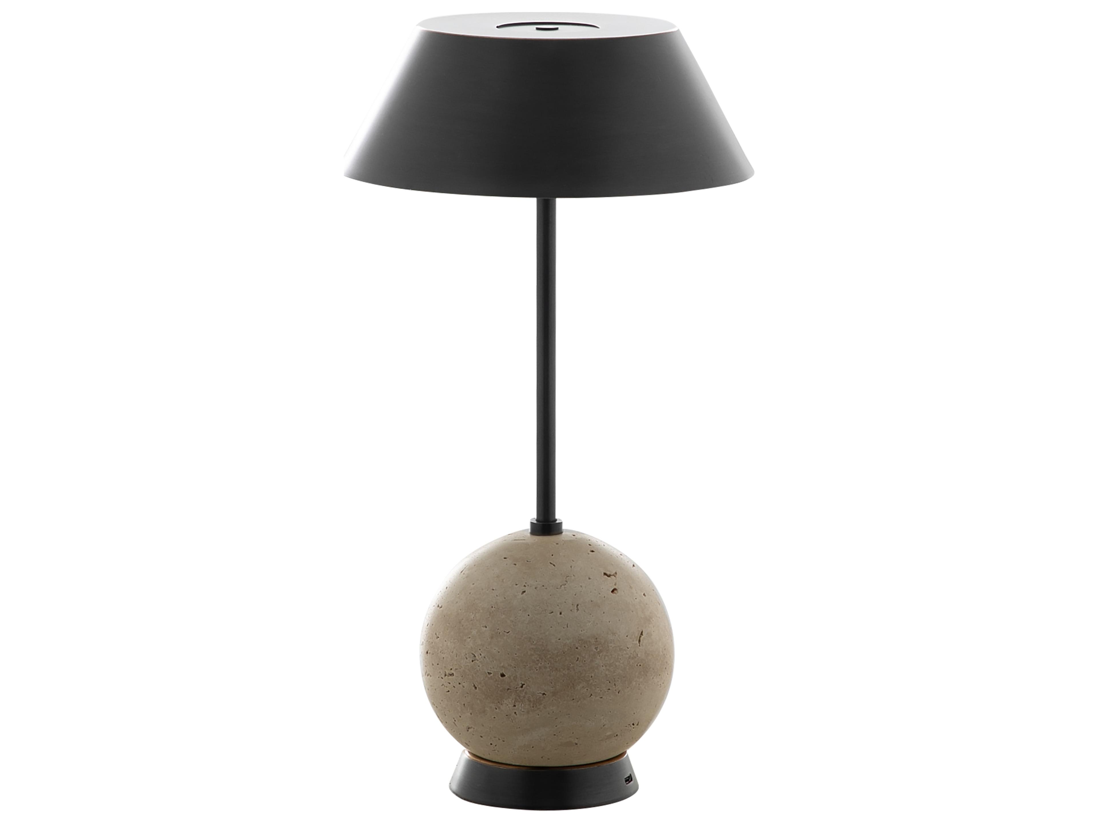 Firefly Rubbed Bronze Travertine Table Lamp