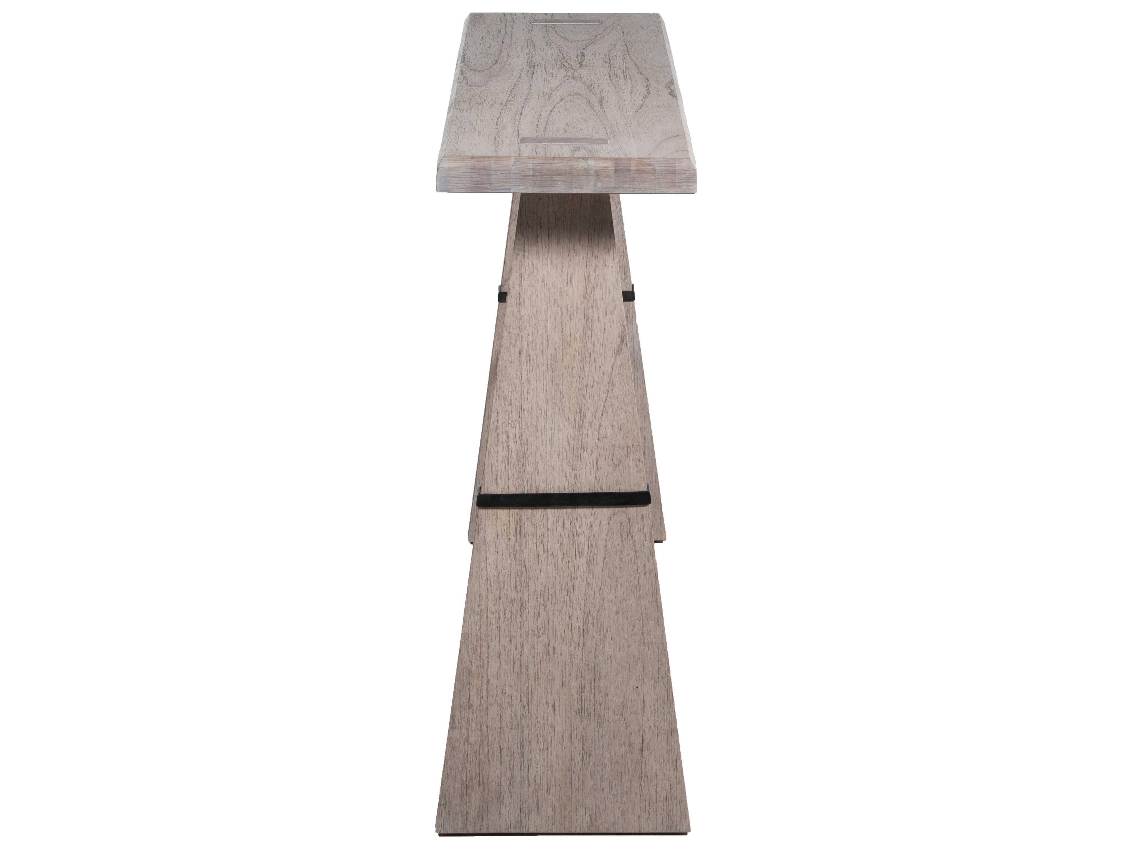 Gabby Havana Rectangular Wood Sesame White Brass Console Table