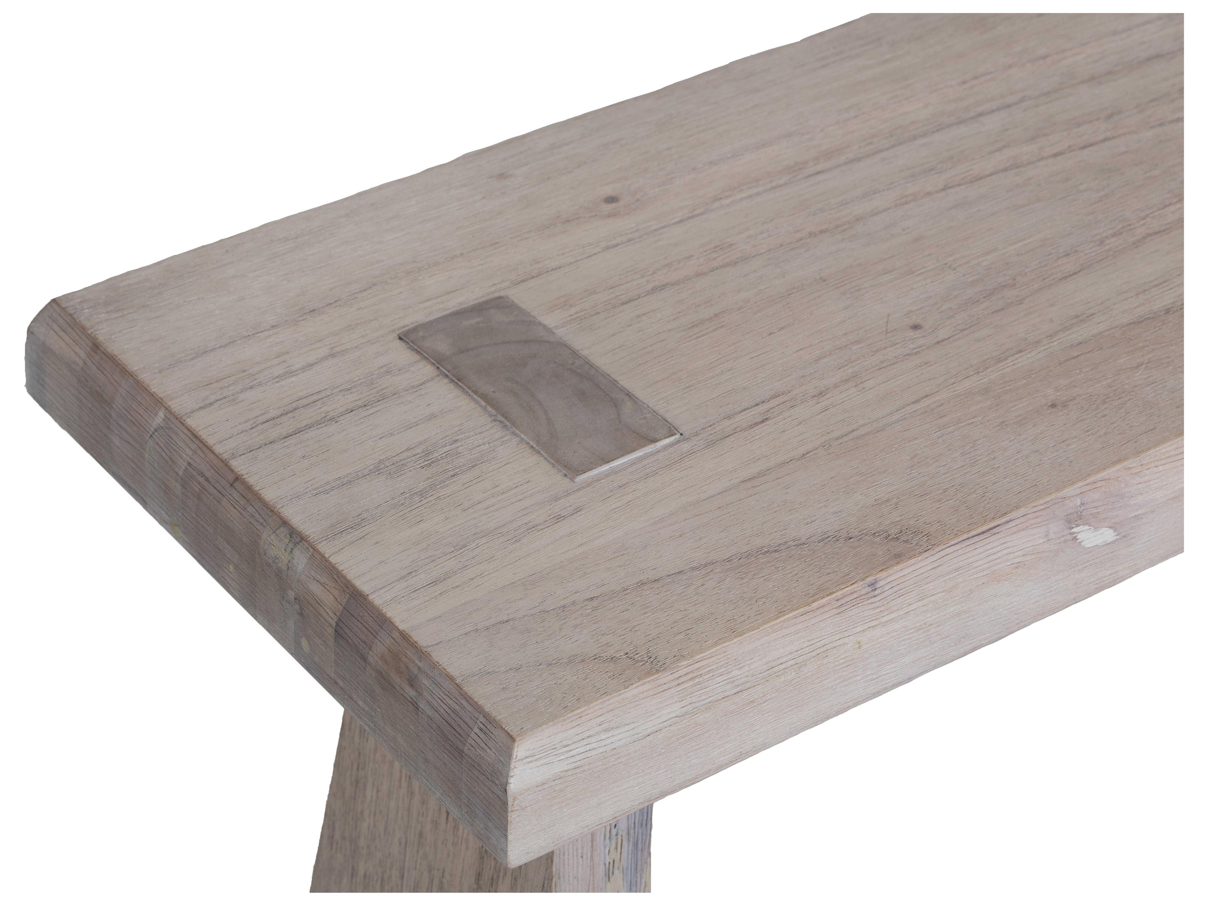 Gabby Havana Rectangular Wood Sesame White Brass Console Table