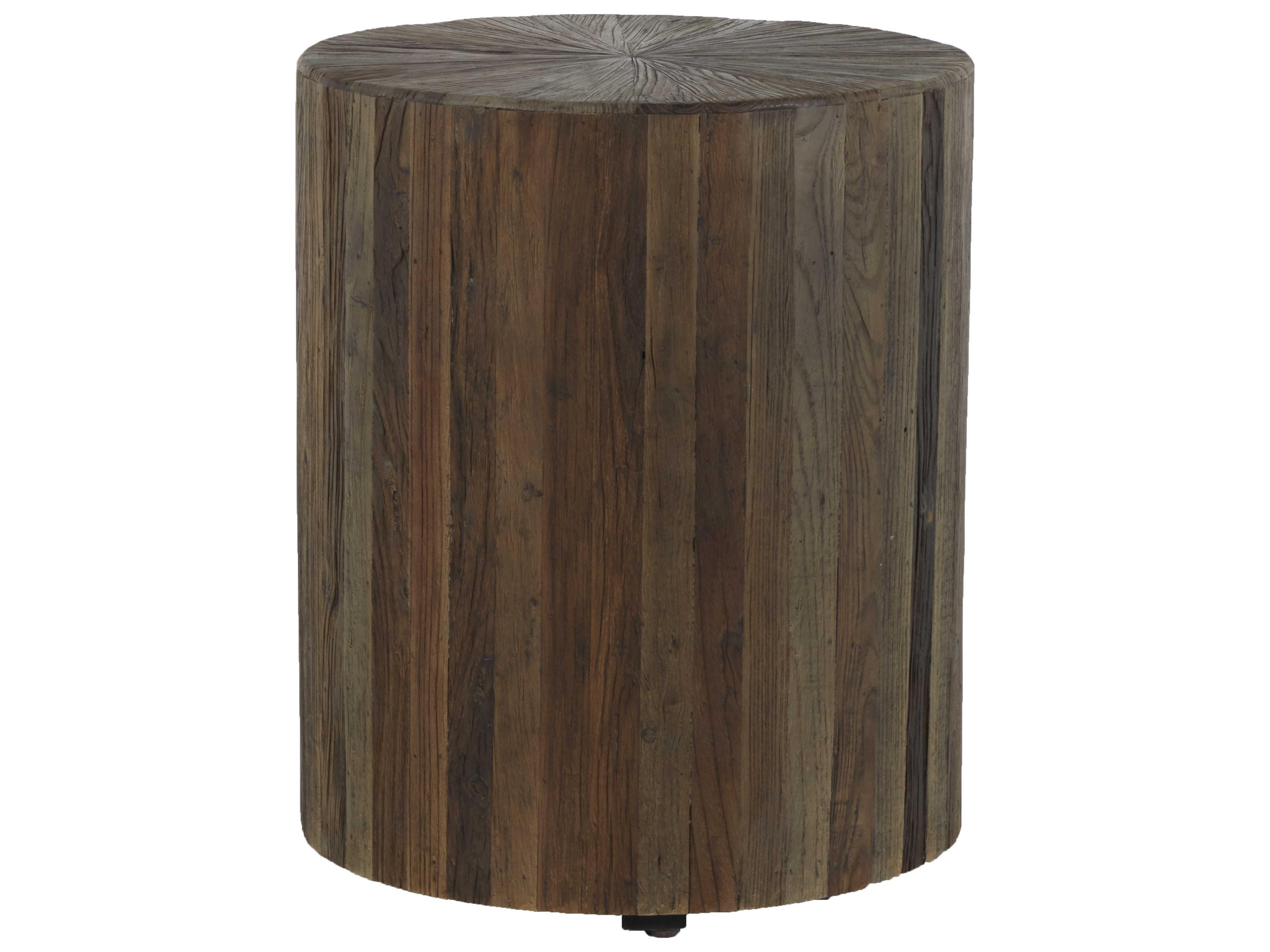 Gabby Cyrano Round Wood Dark Elm End Table