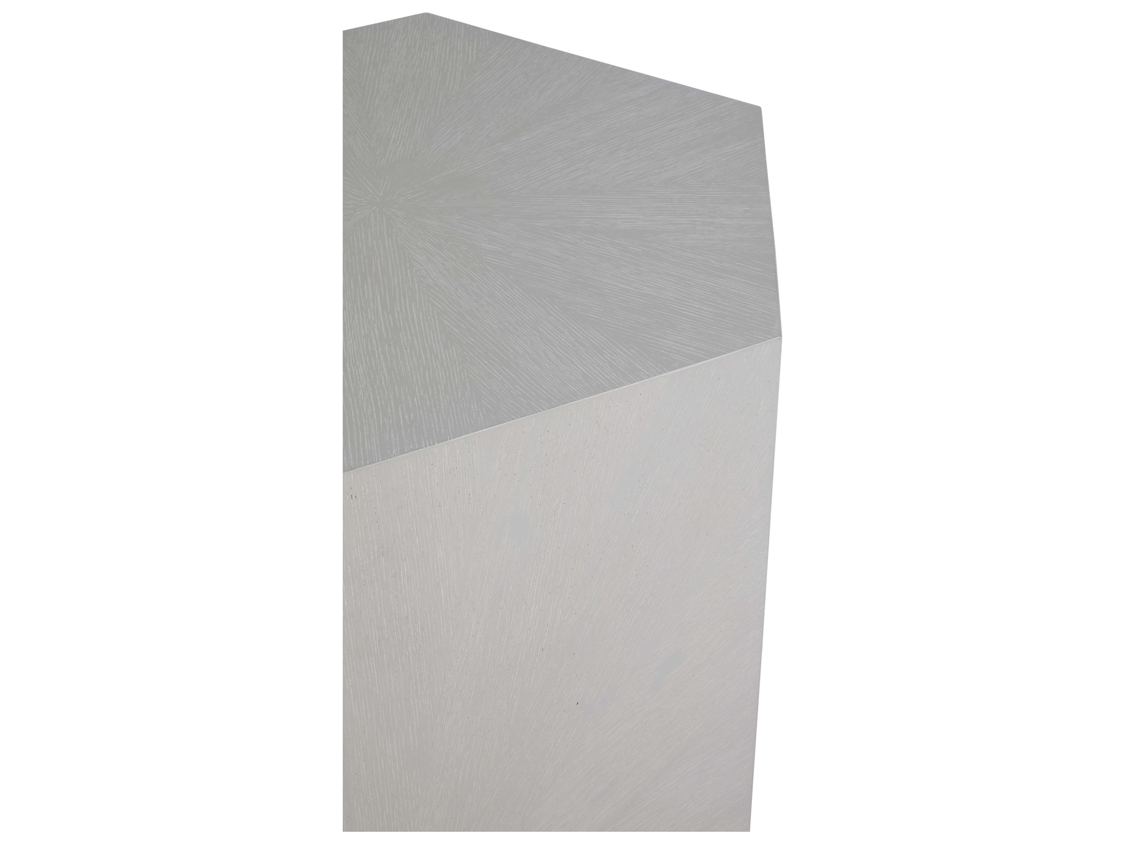Gabby Winslet Hexagon Wood Cerused White Stain Gold End Table