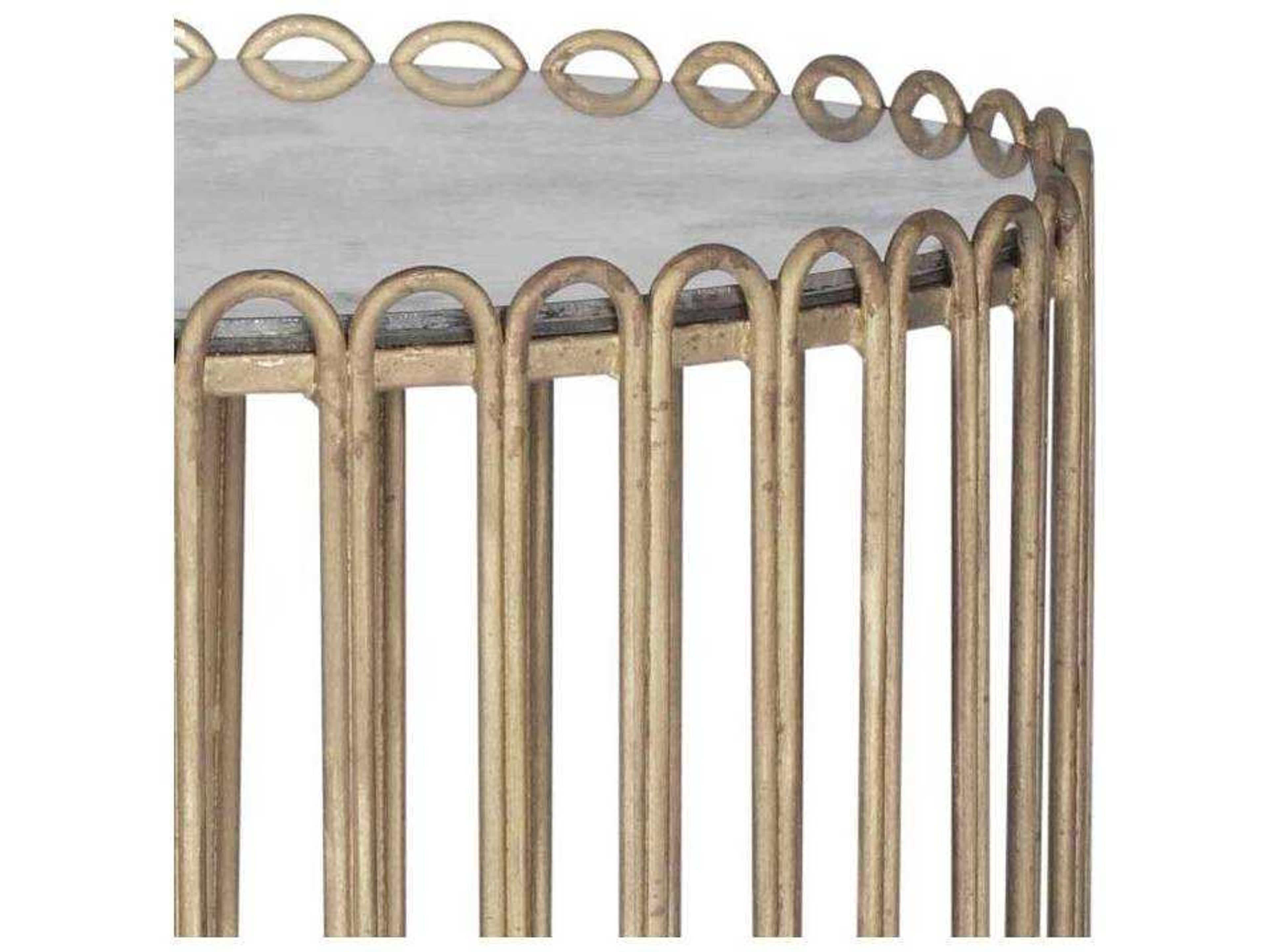 Gabby Beatrice Round Antique Mirror & Glided Iron End Table