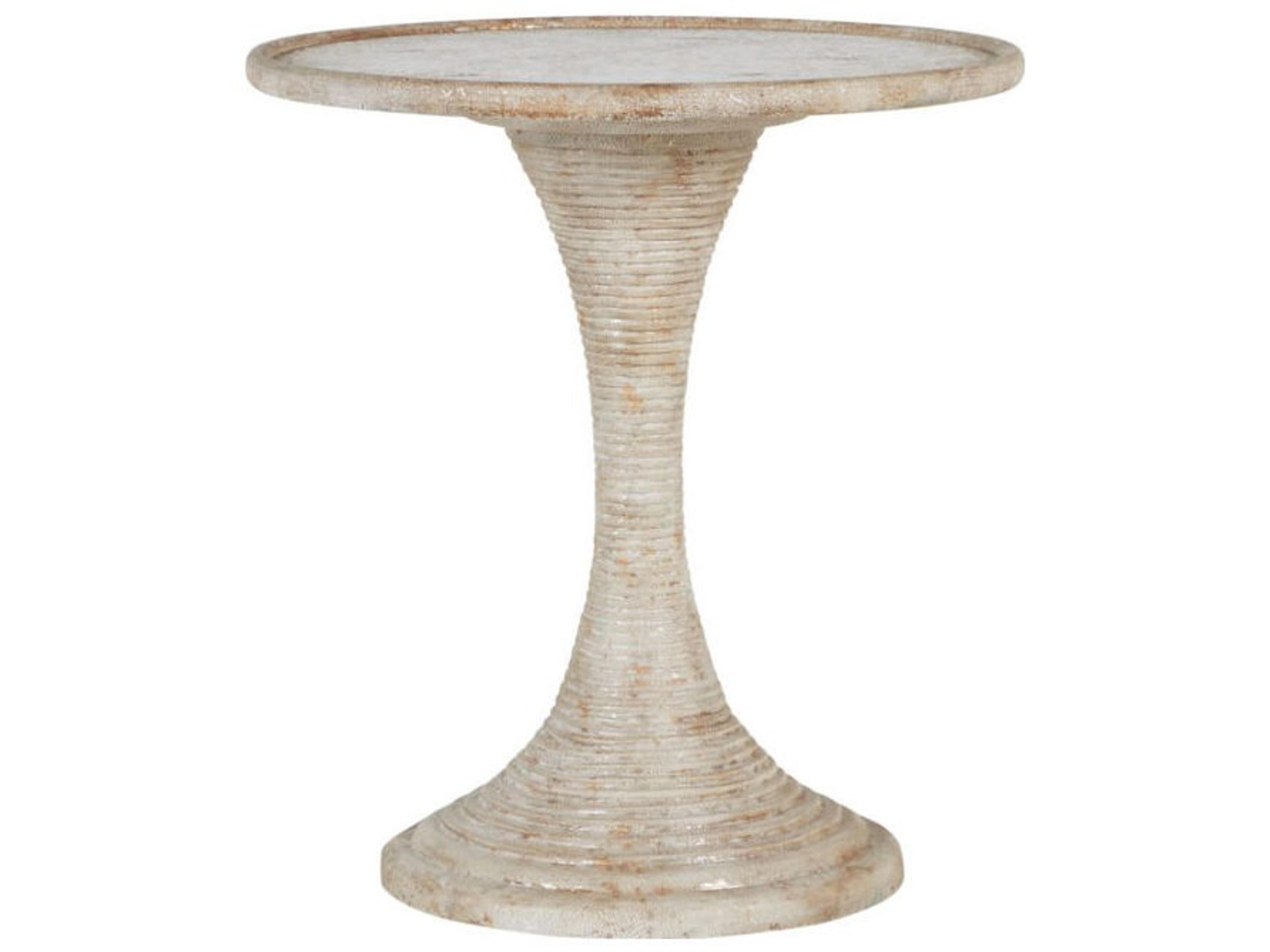 Gloria Round End Table in Antique Gold Leaf and Silver Leaf