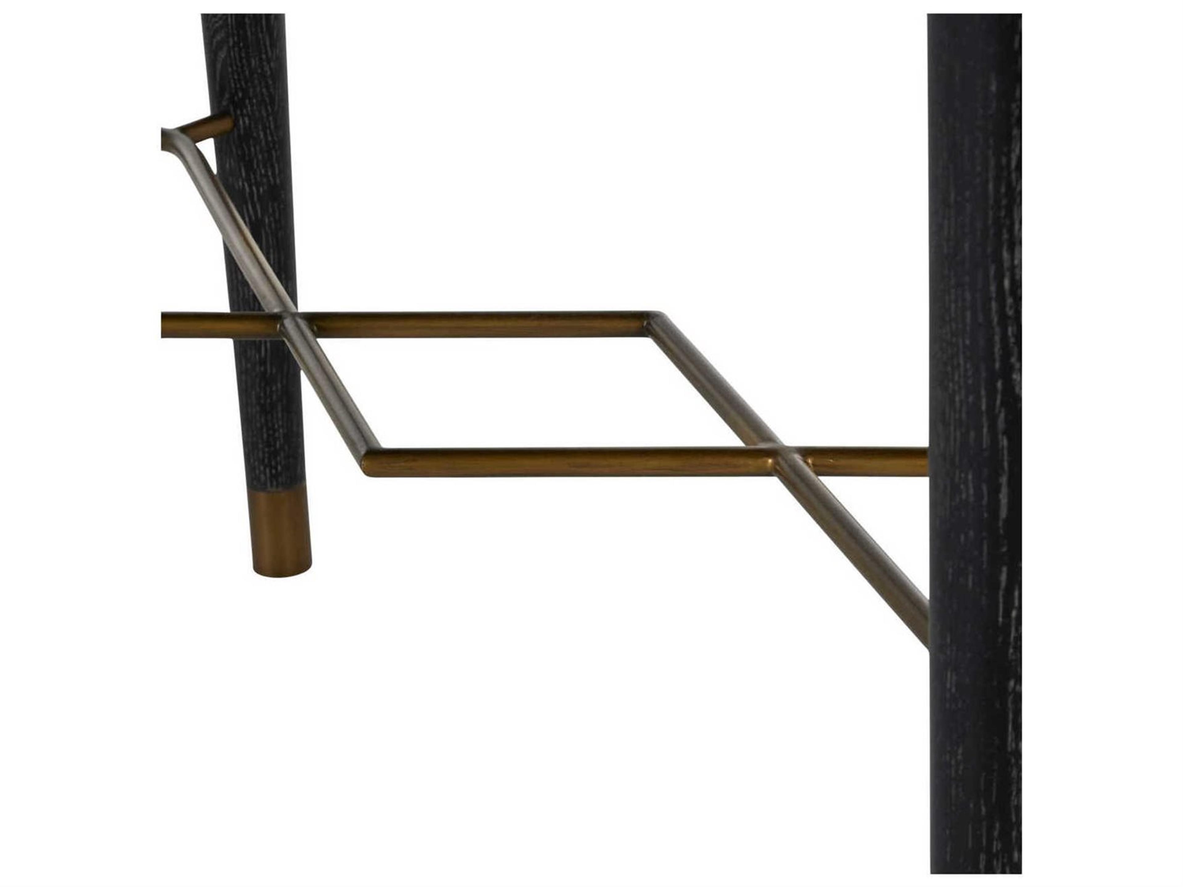 Gabby Fiona Rectangular Wood Black Cerused Oak & Antique Brass Console Table