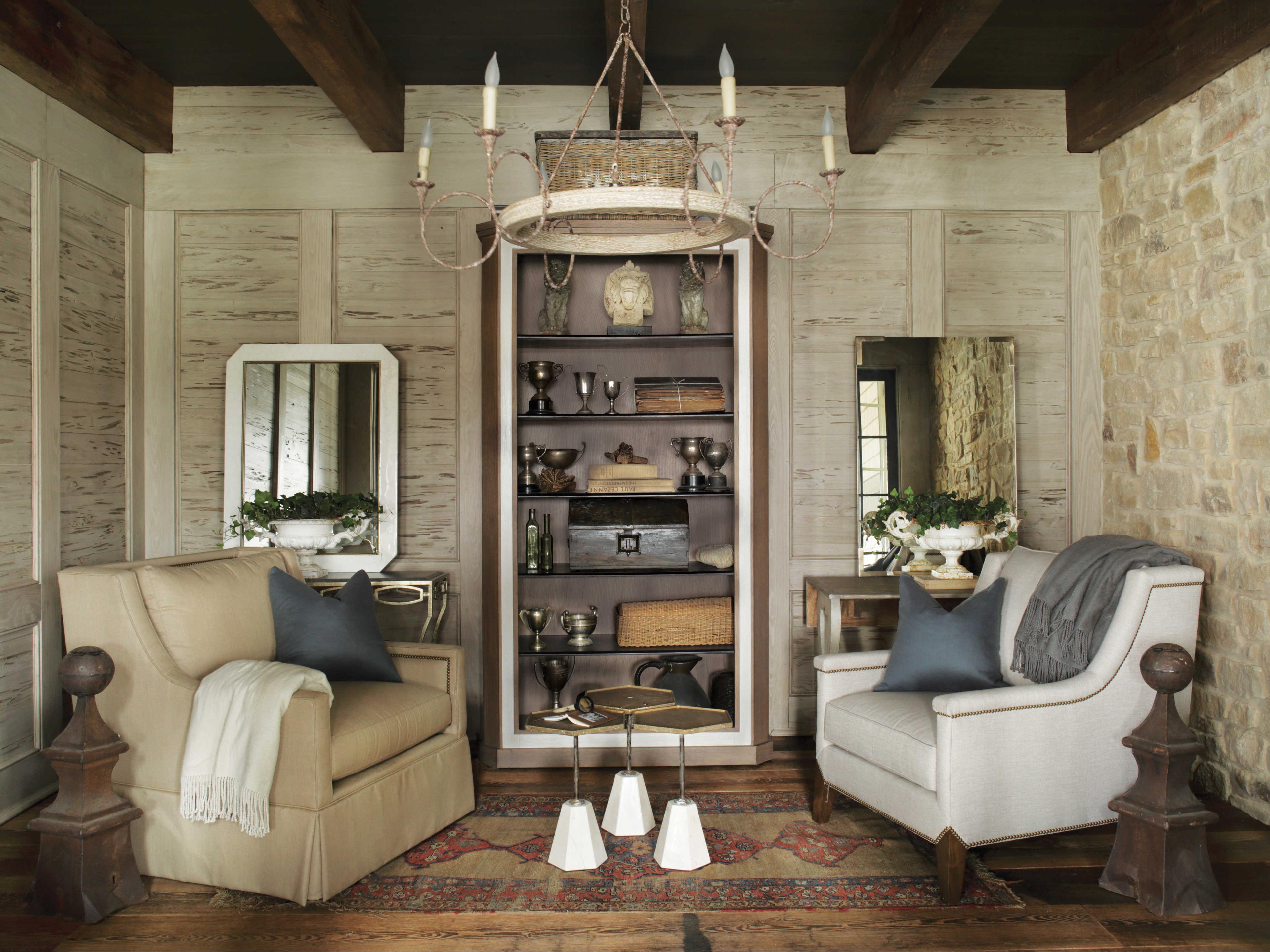 Gabby Lucinda Hexagon Metal Antique Gold & Cream Marble End Table