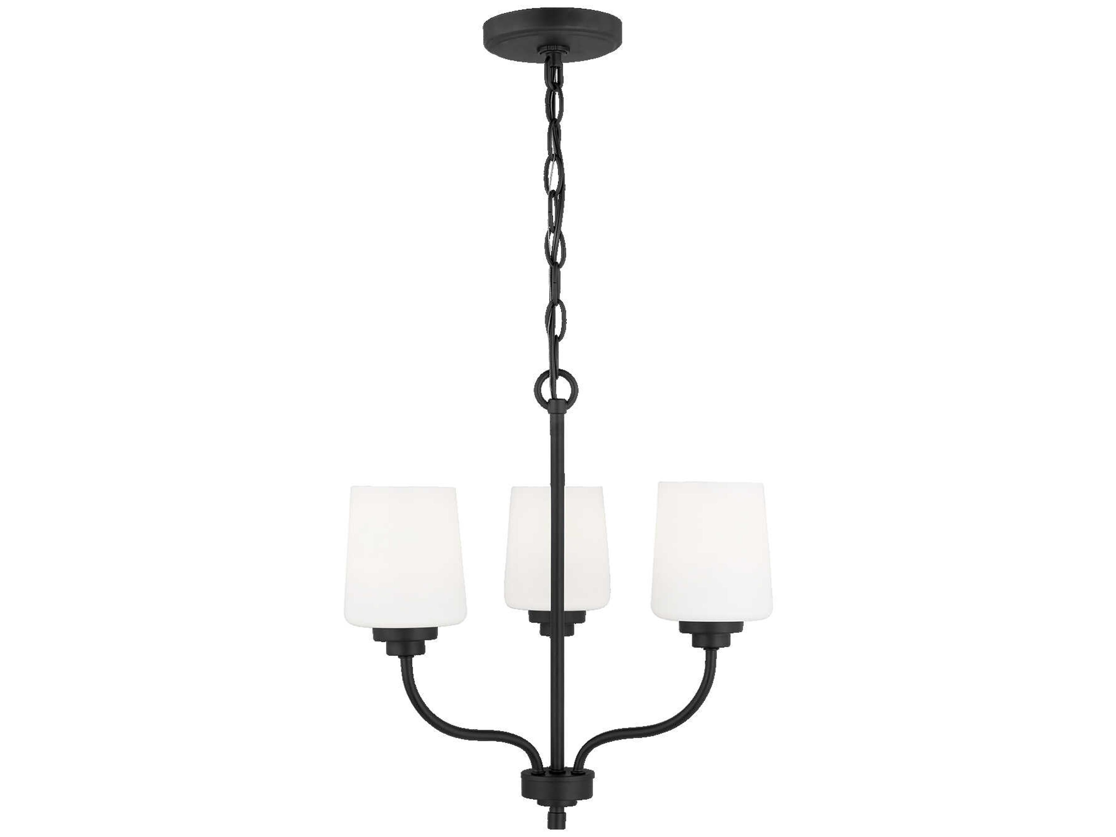 Windom 3-Light Midnight Black Glass Chandelier