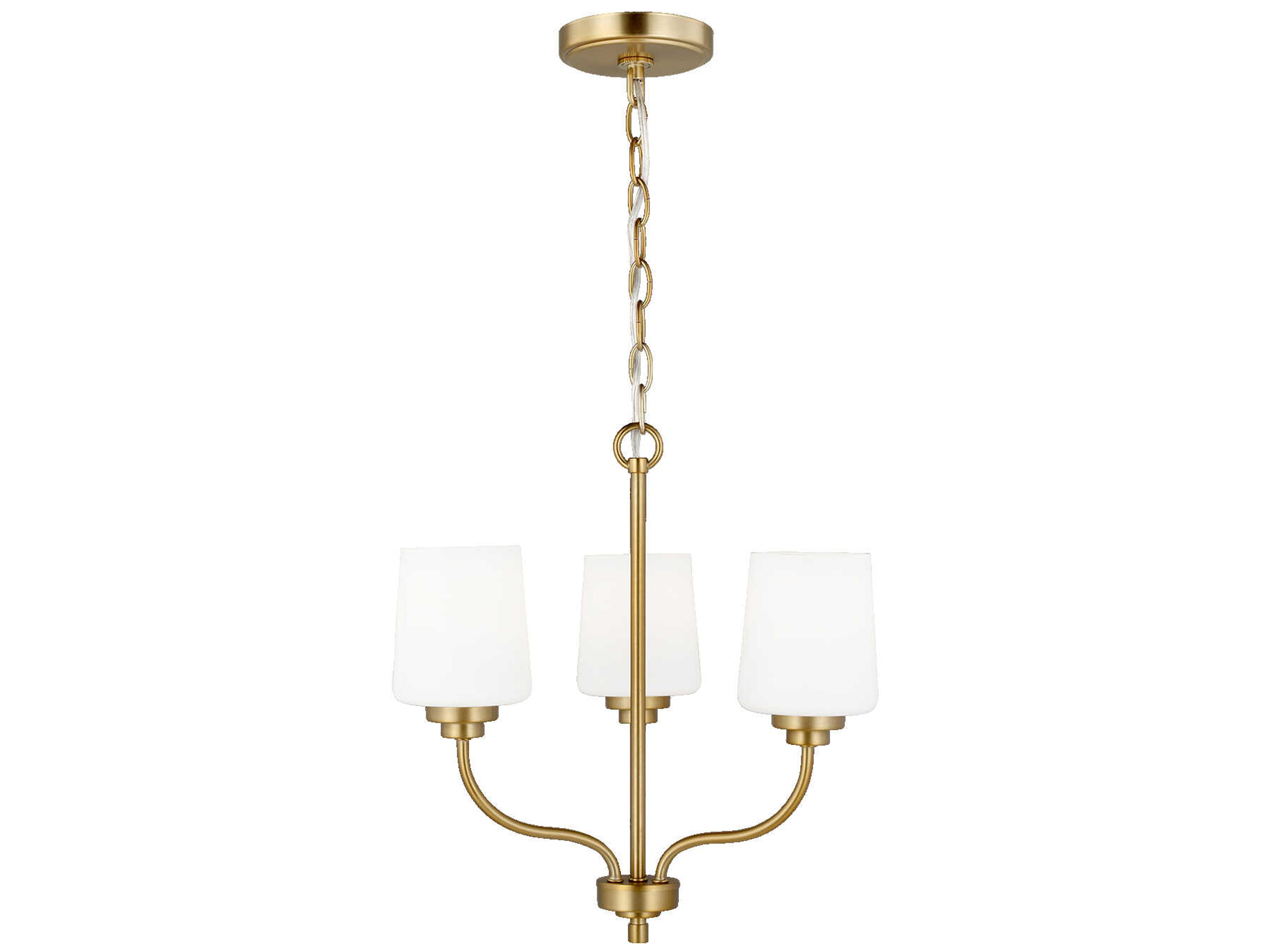 Windom 3-Light Chandelier in Satin Brass
