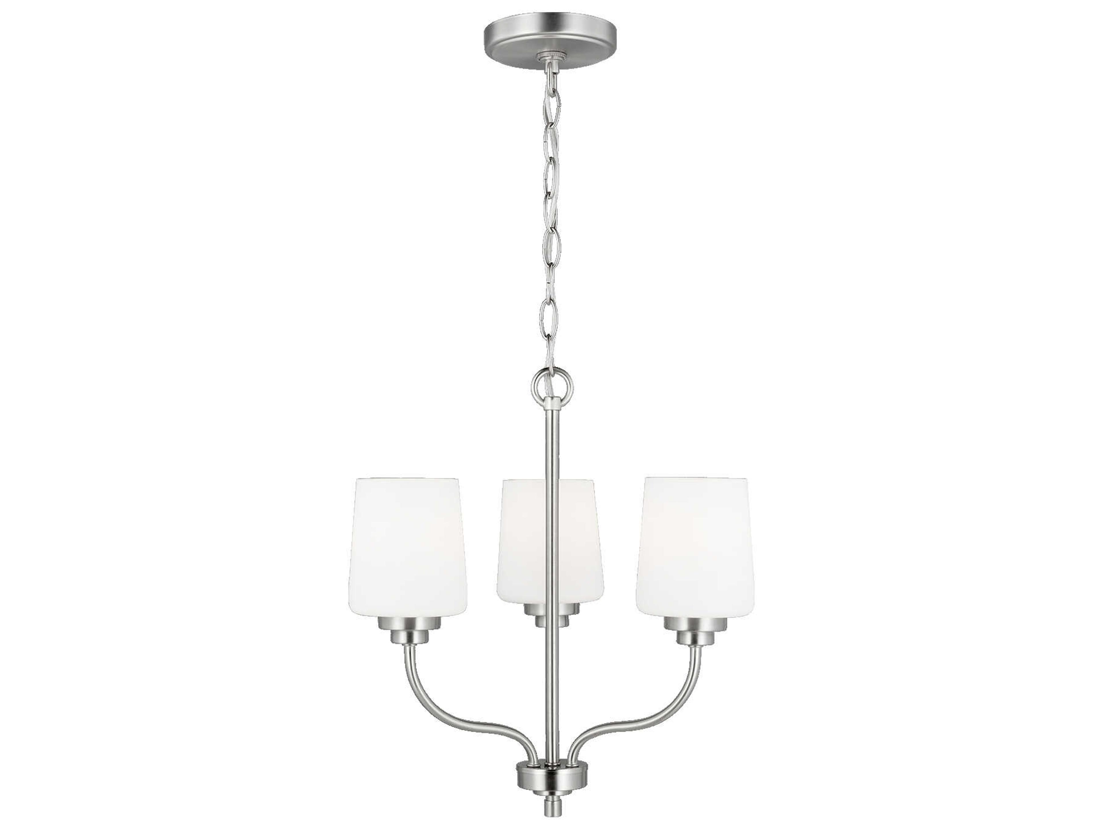 Windom 3-Light Brushed Nickel Glass Chandelier