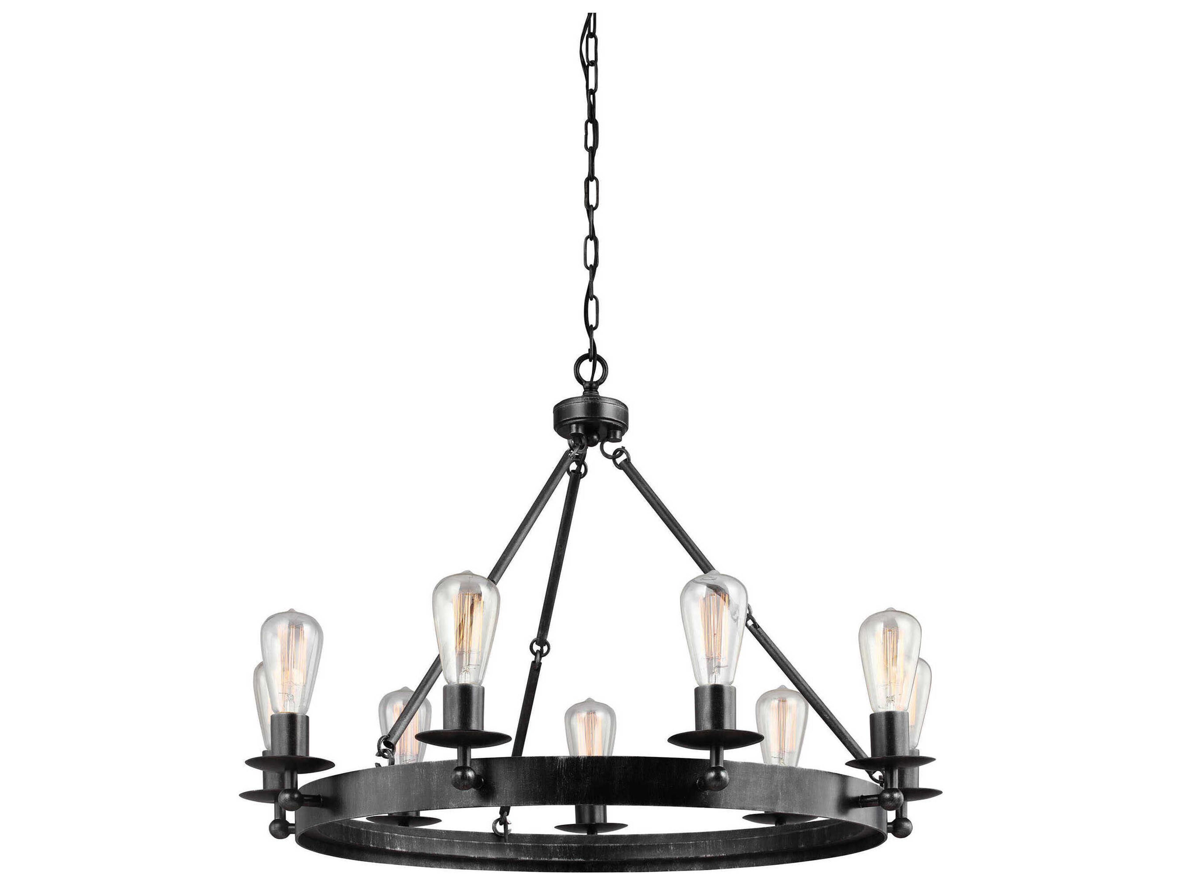Ravenwood Manor 9-Light Stardust Black Chandelier