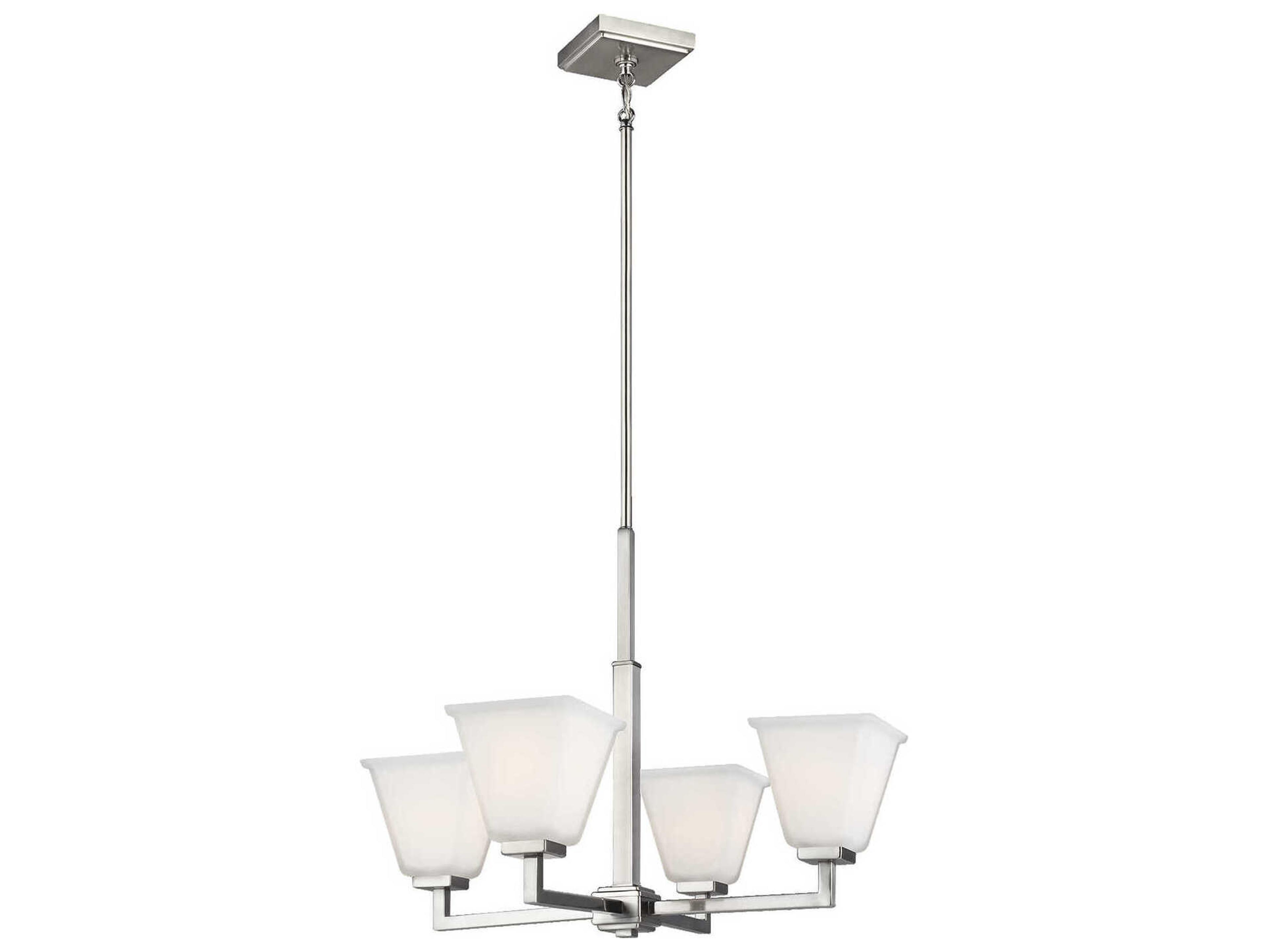 Ellis Harper 4-Light Brushed Nickel Glass Chandelier