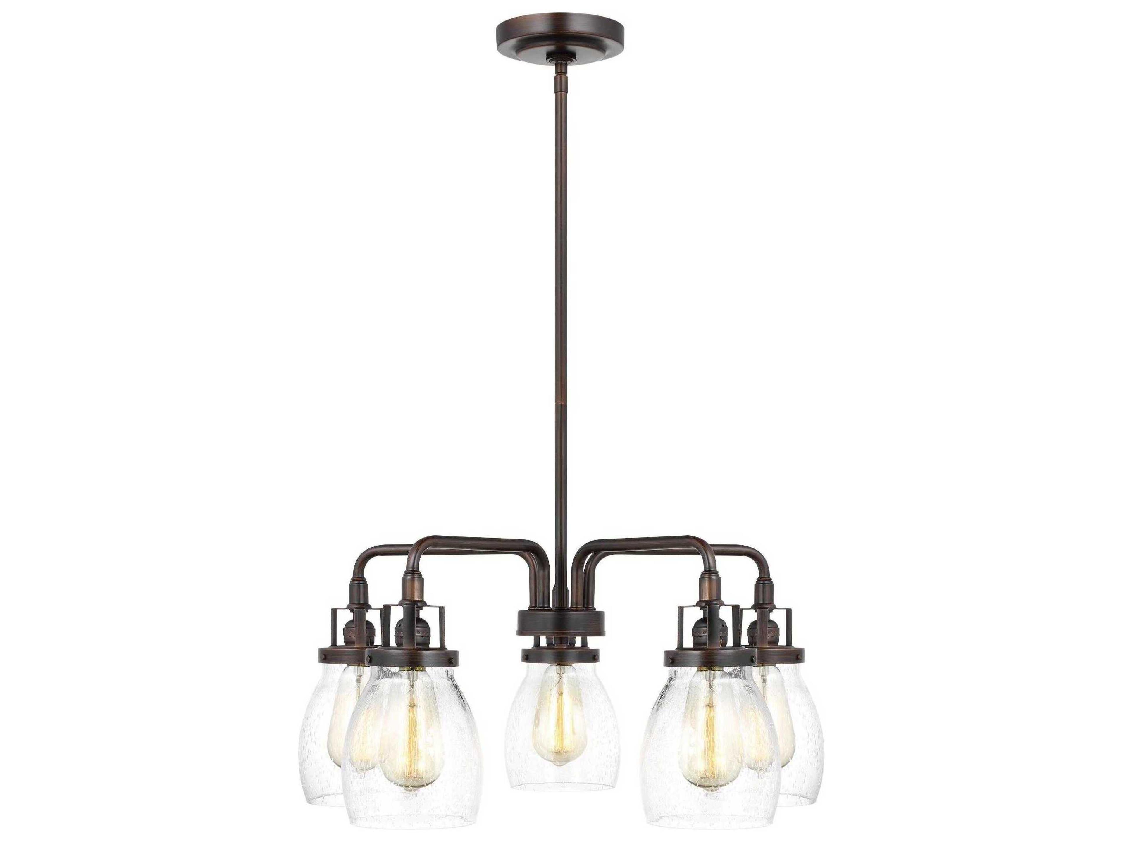 Belton 5-Light Bronze Glass Chandelier