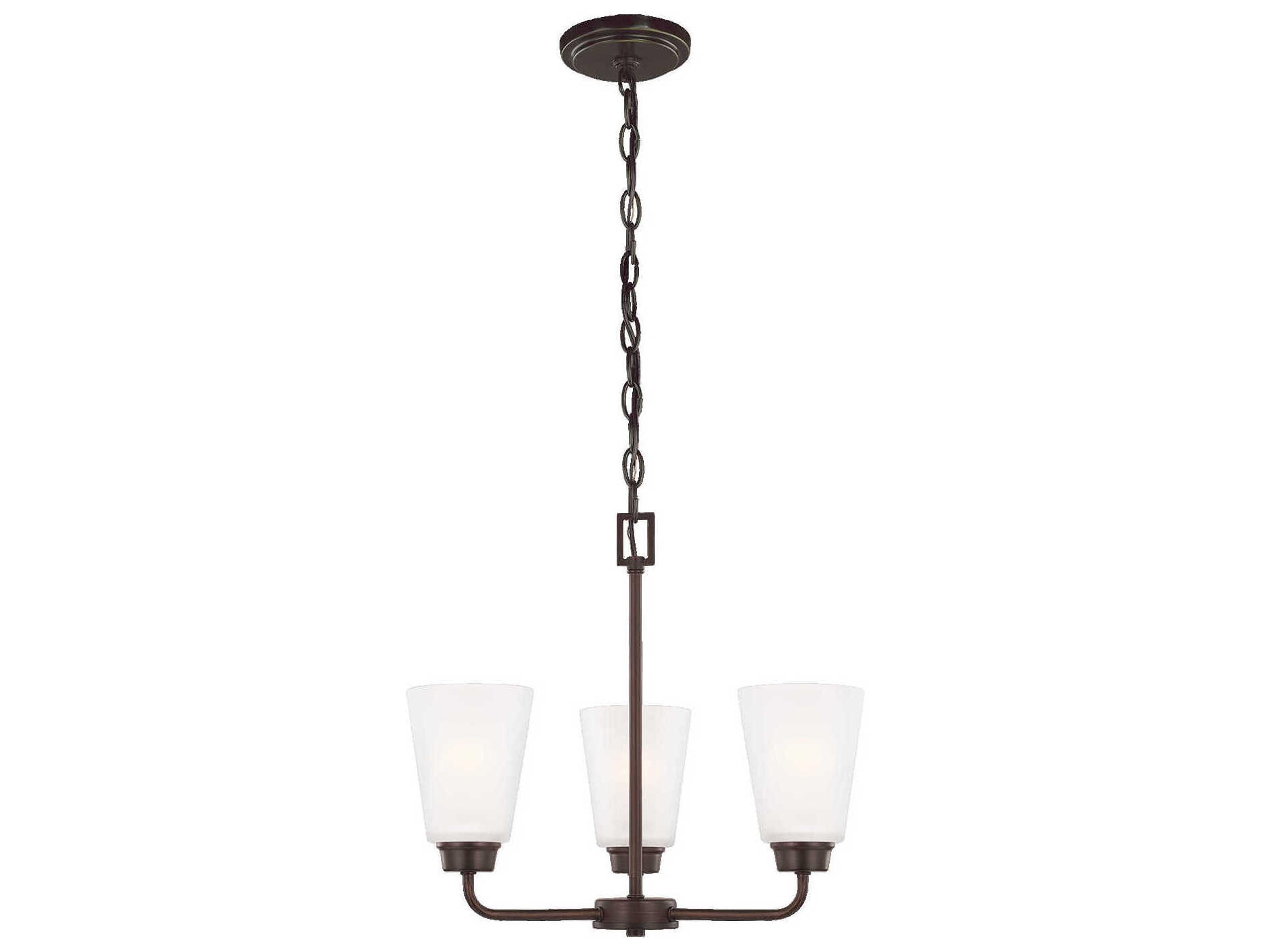 Kerrville 3-Light Bronze Glass Bell Chandelier