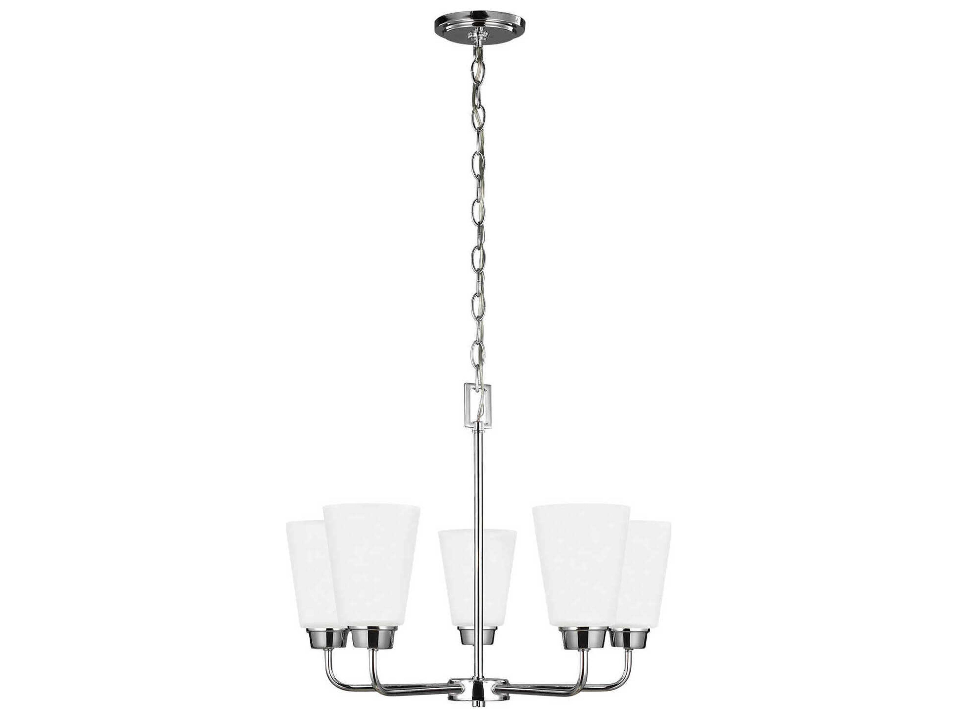 Kerrville 5-Light Chrome Glass Bell Chandelier