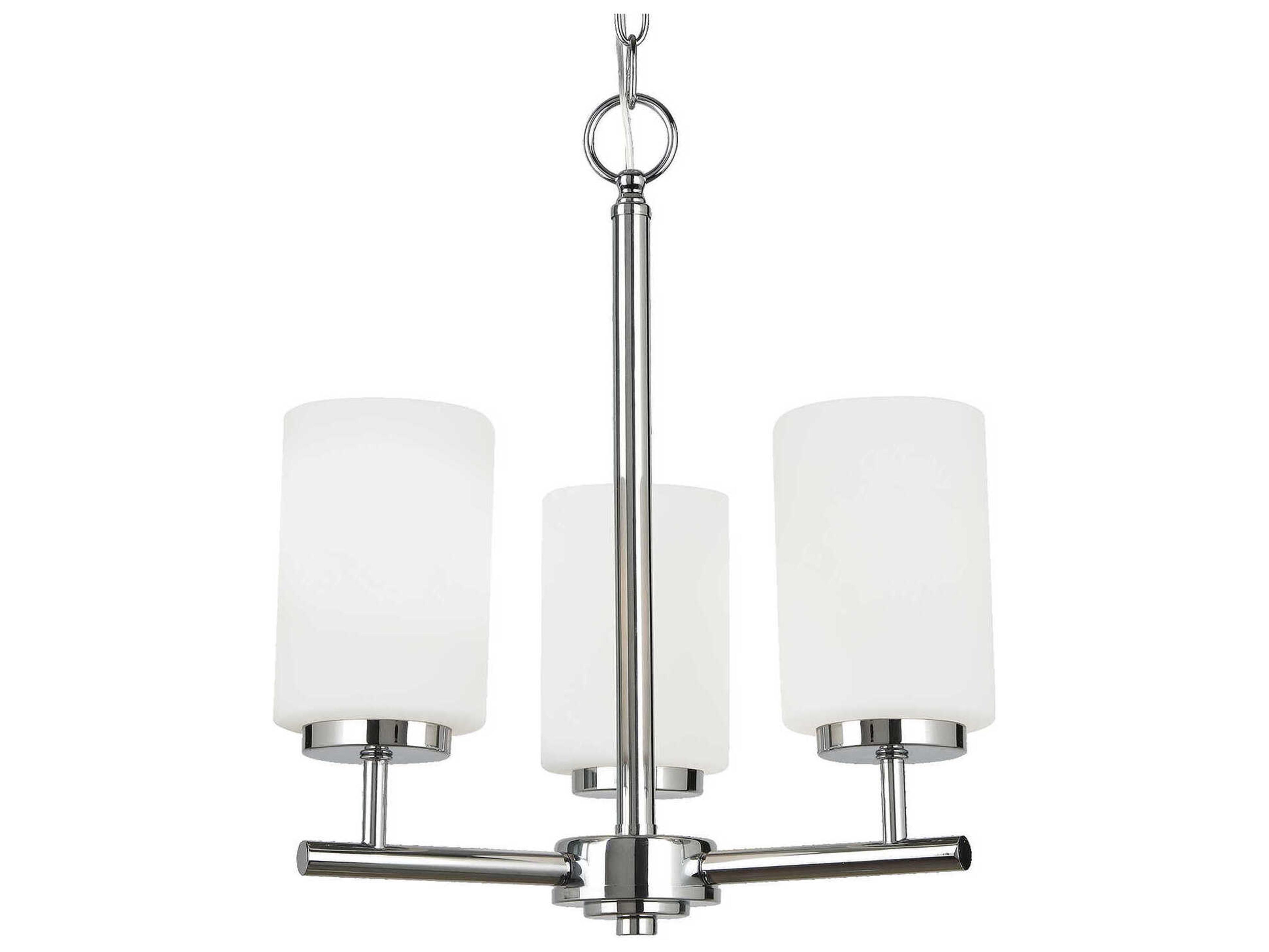 Oslo 3-Light Chrome Glass Cylinder Chandelier