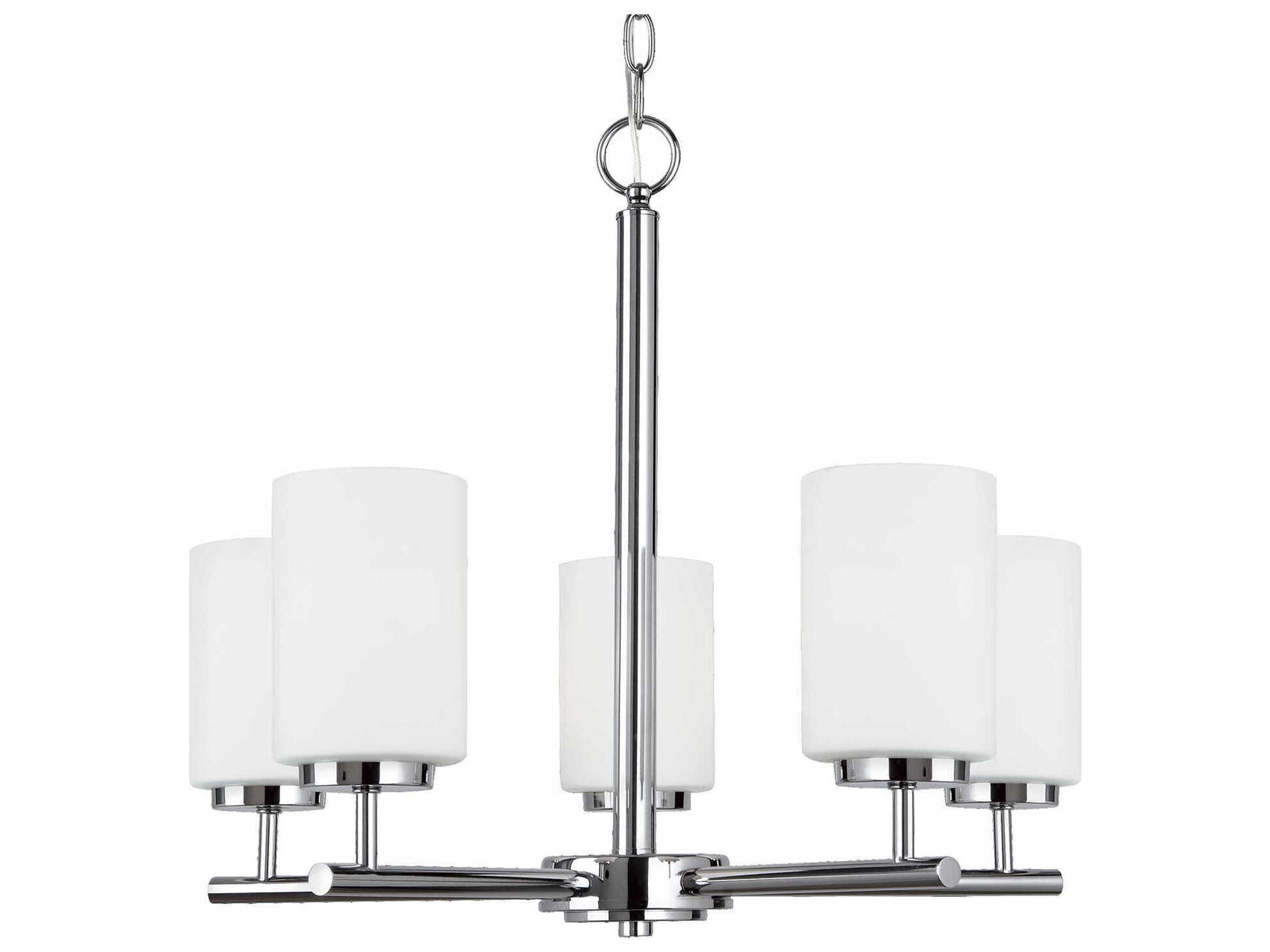 Oslo 5-Light Chrome Glass Cylinder Chandelier