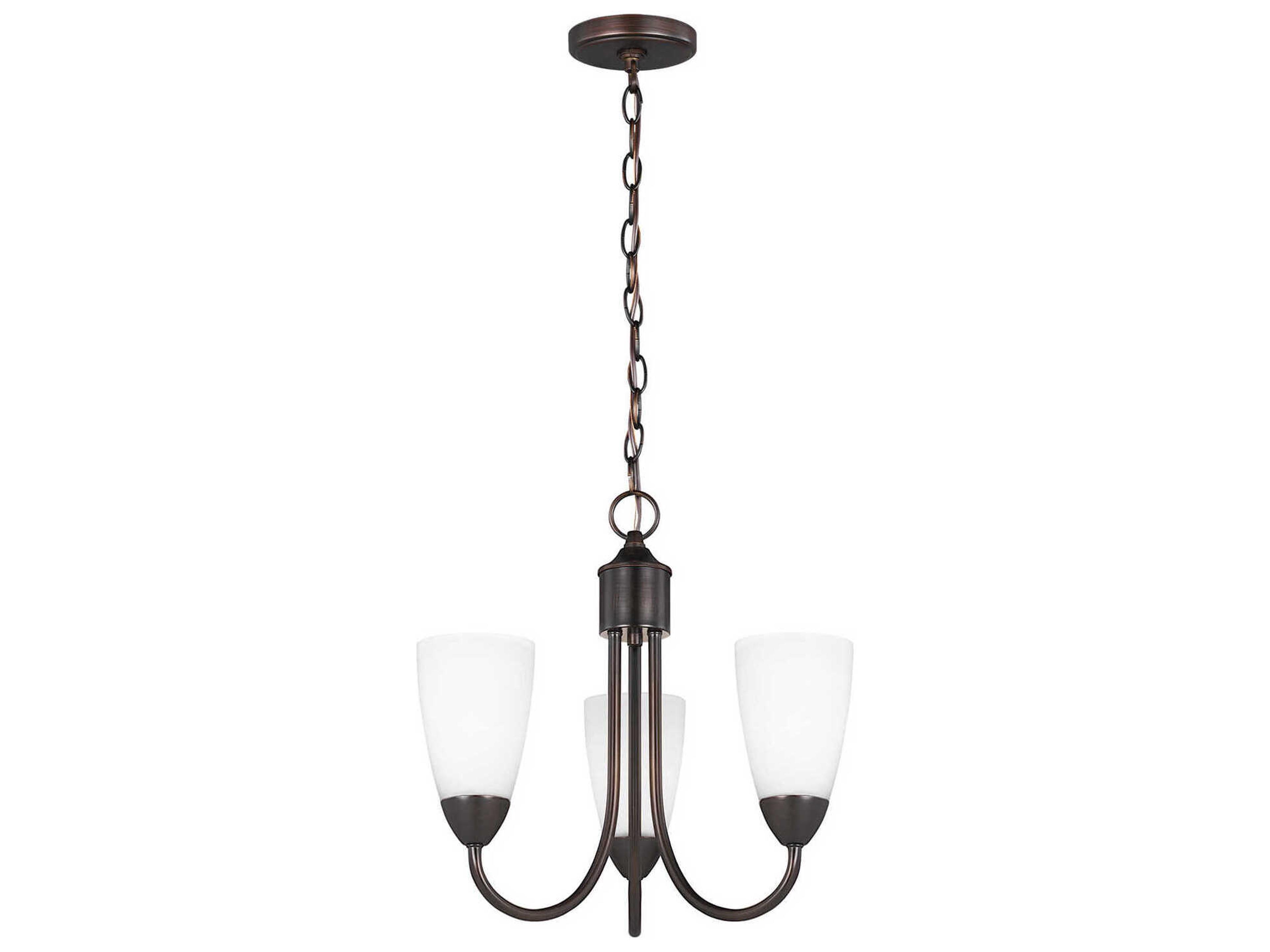 Seville 3-Light Bronze Glass Bell Chandelier