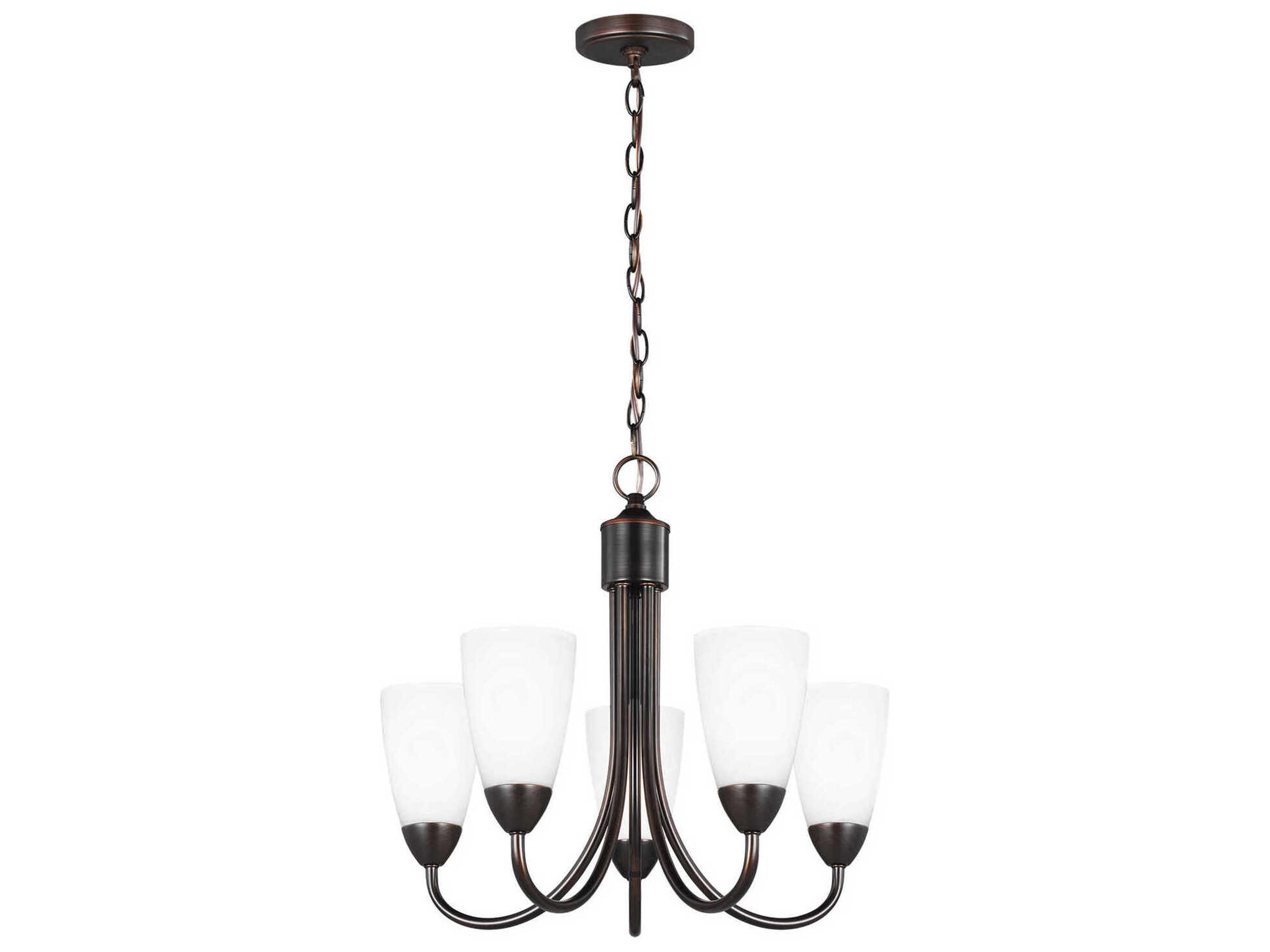 Seville 5-Light Bronze Glass Bell Chandelier