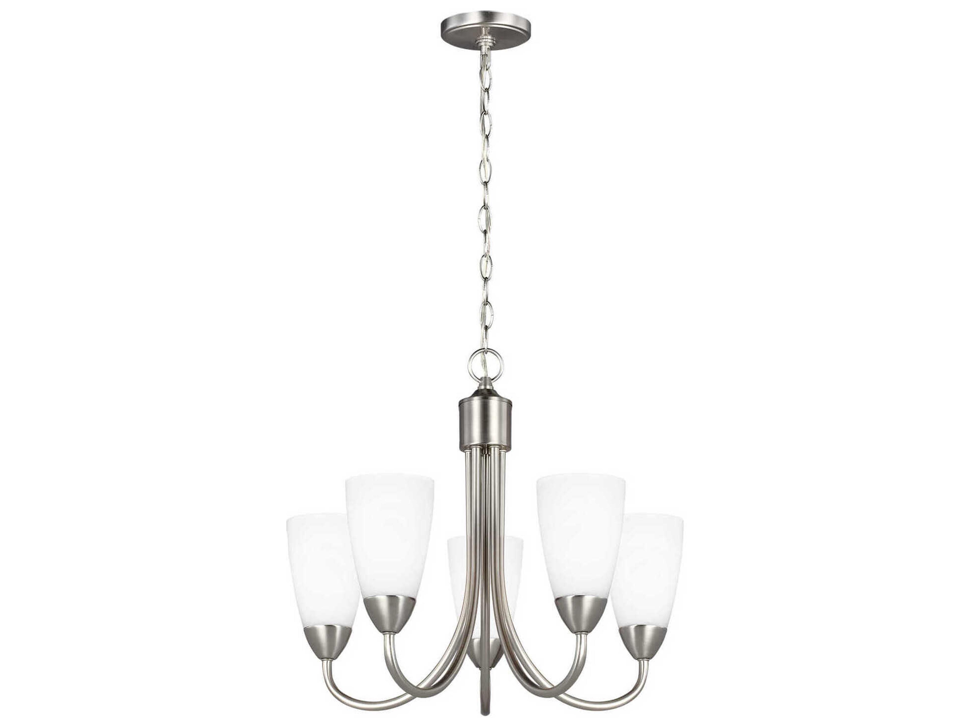 Seville 5-Light Brushed Nickel Glass Bell Chandelier