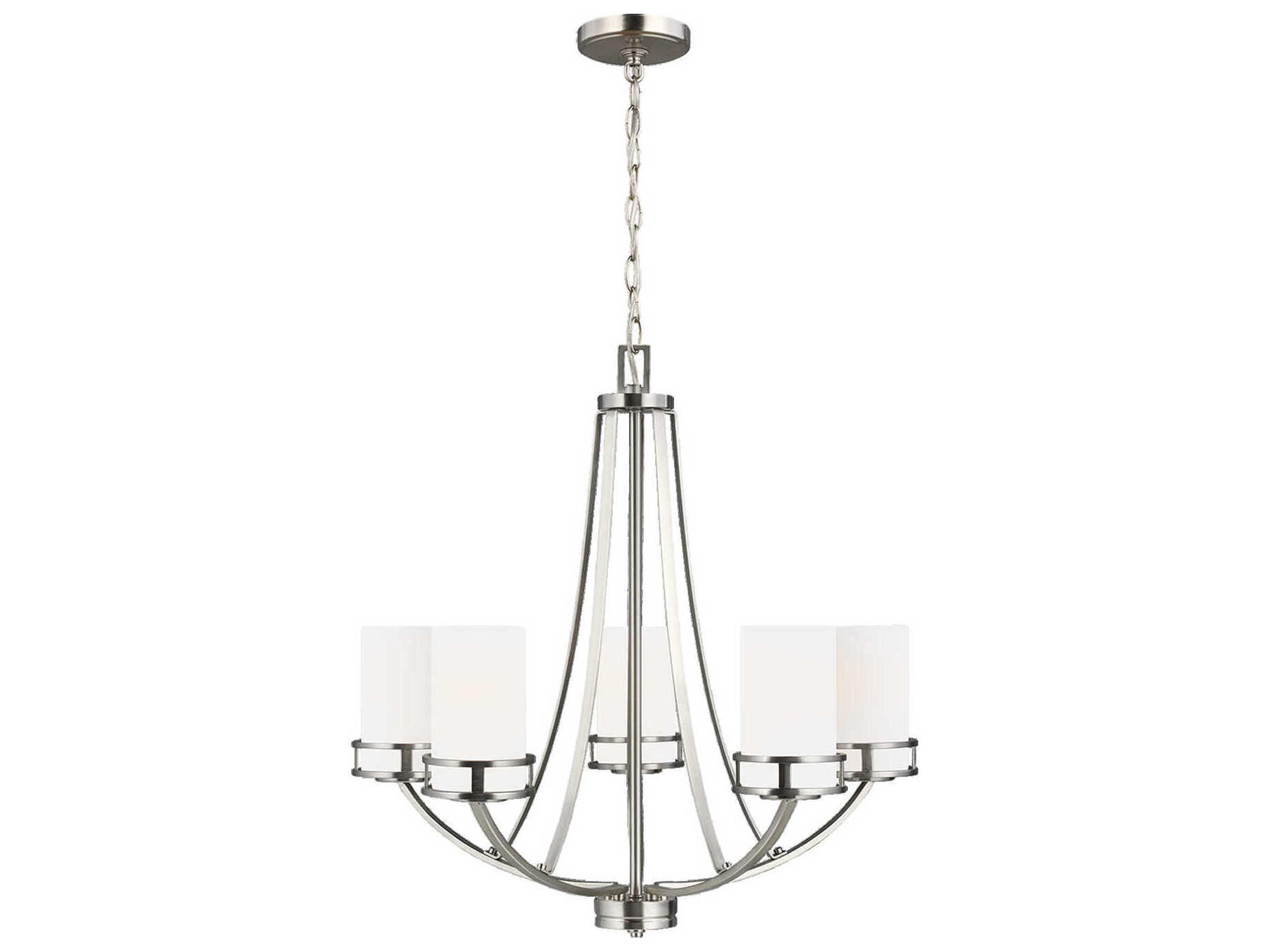 Robie 5-Light Brushed Nickel Glass Cylinder Chandelier