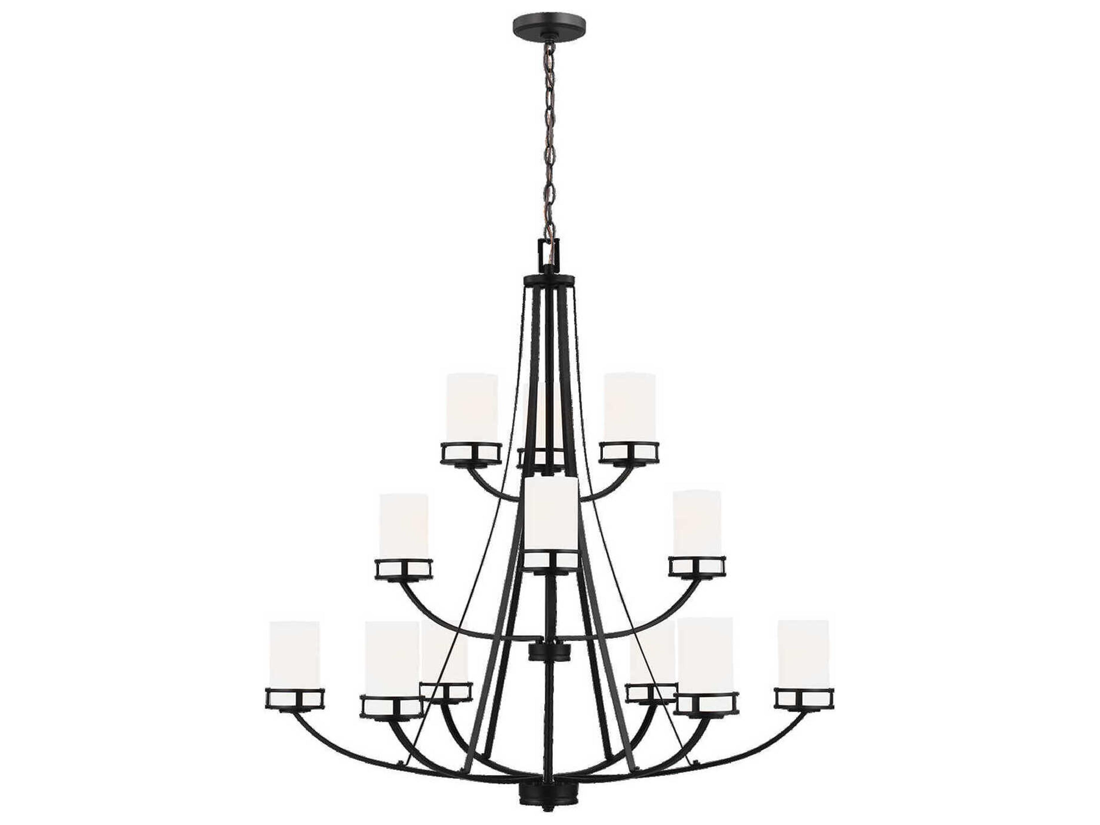 12-Light Robie Chandelier in Midnight Black