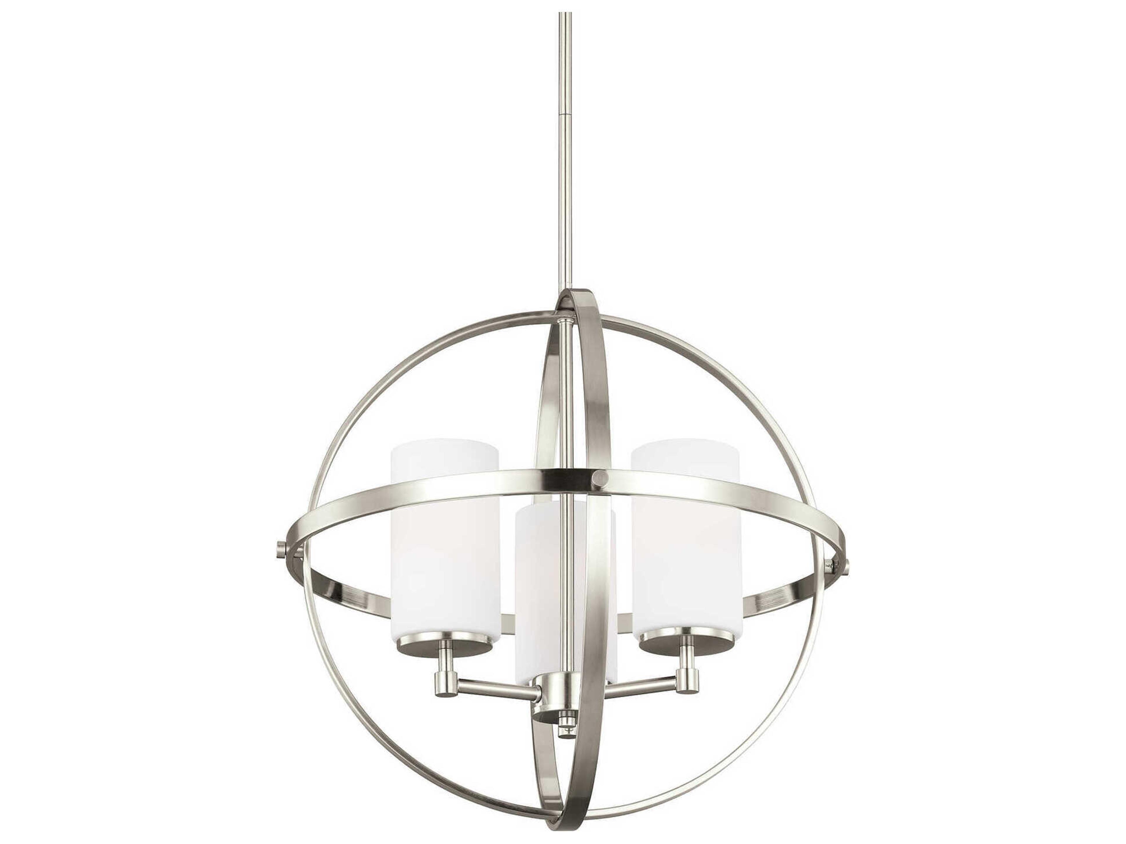 Alturas 3-Light Brushed Nickel Glass Globe Chandelier