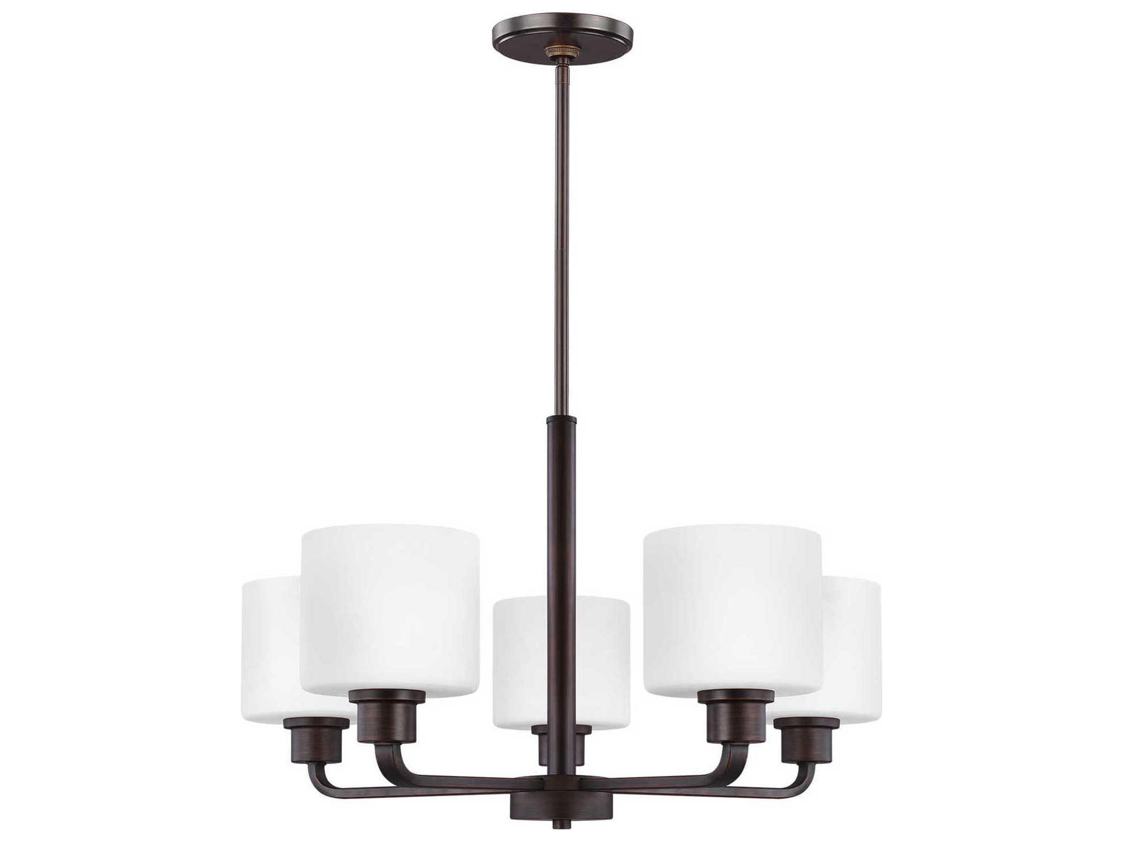Canfield 5-Light Bronze Glass Drum Chandelier
