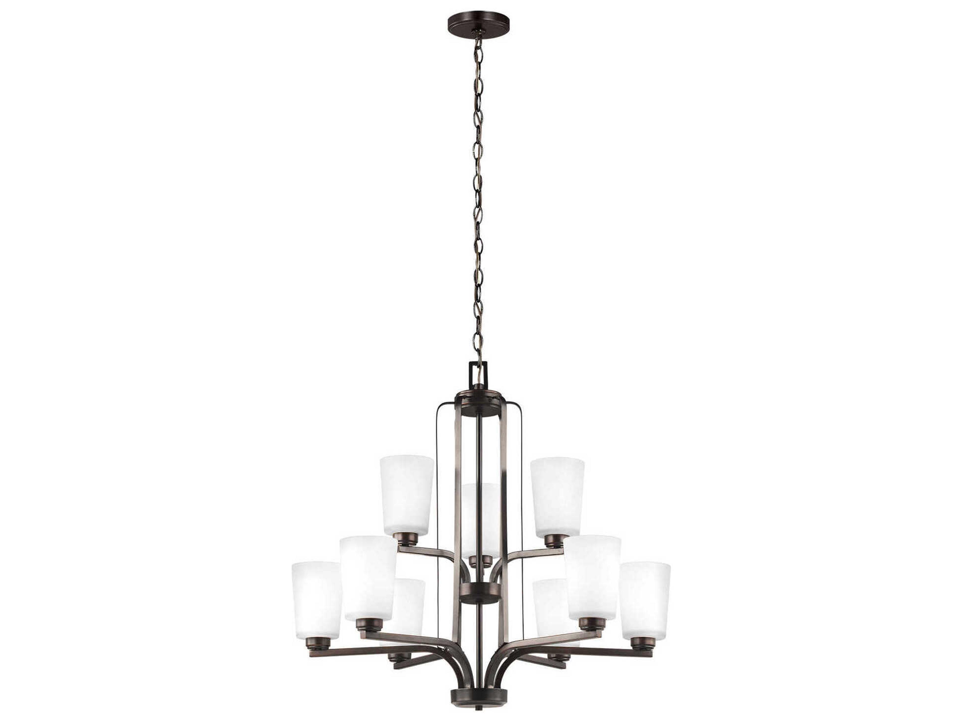 Franport 9-Light Modern Chandelier in Bronze