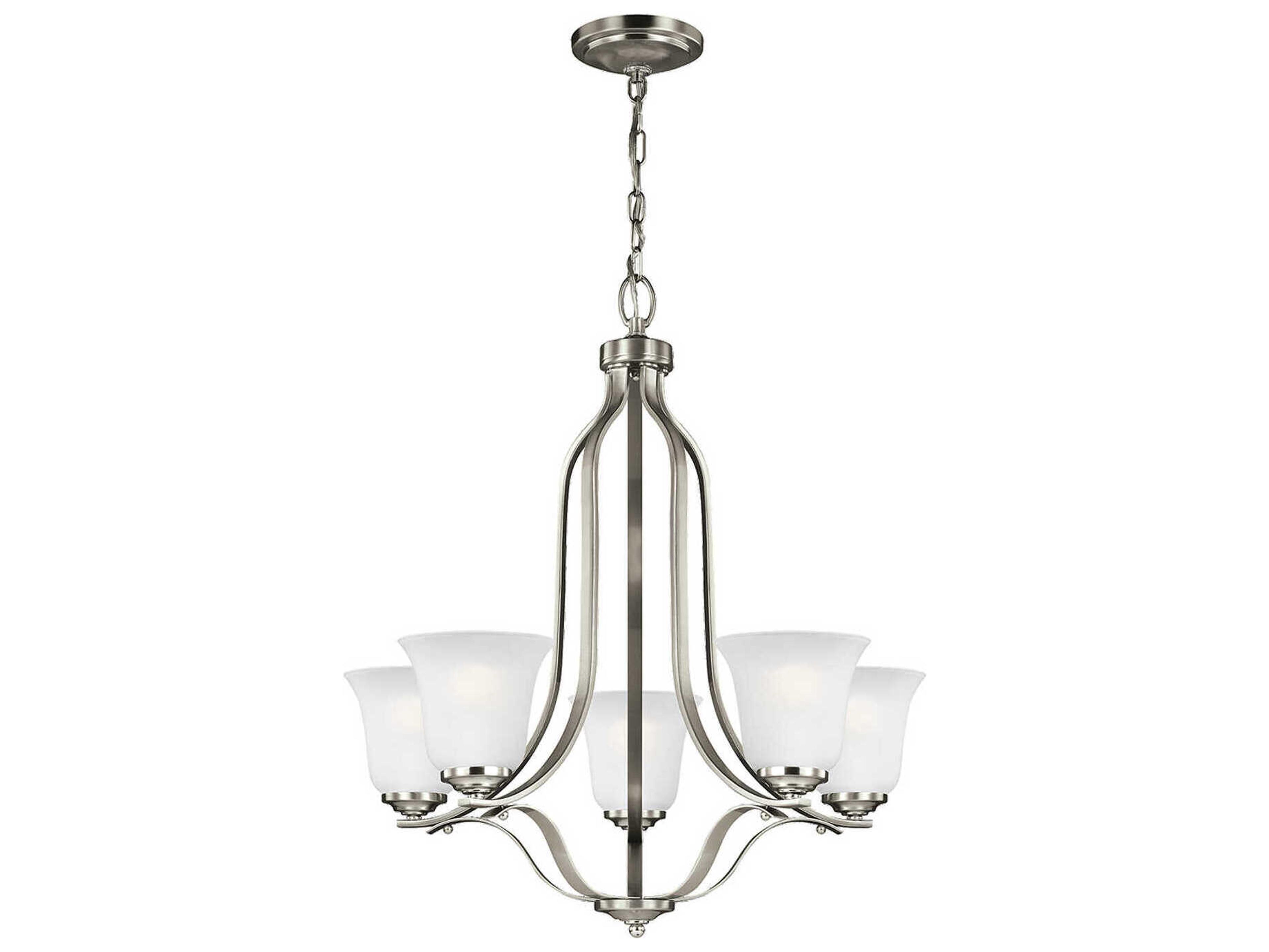 Emmons 5-Light Brushed Nickel Glass Bell Chandelier