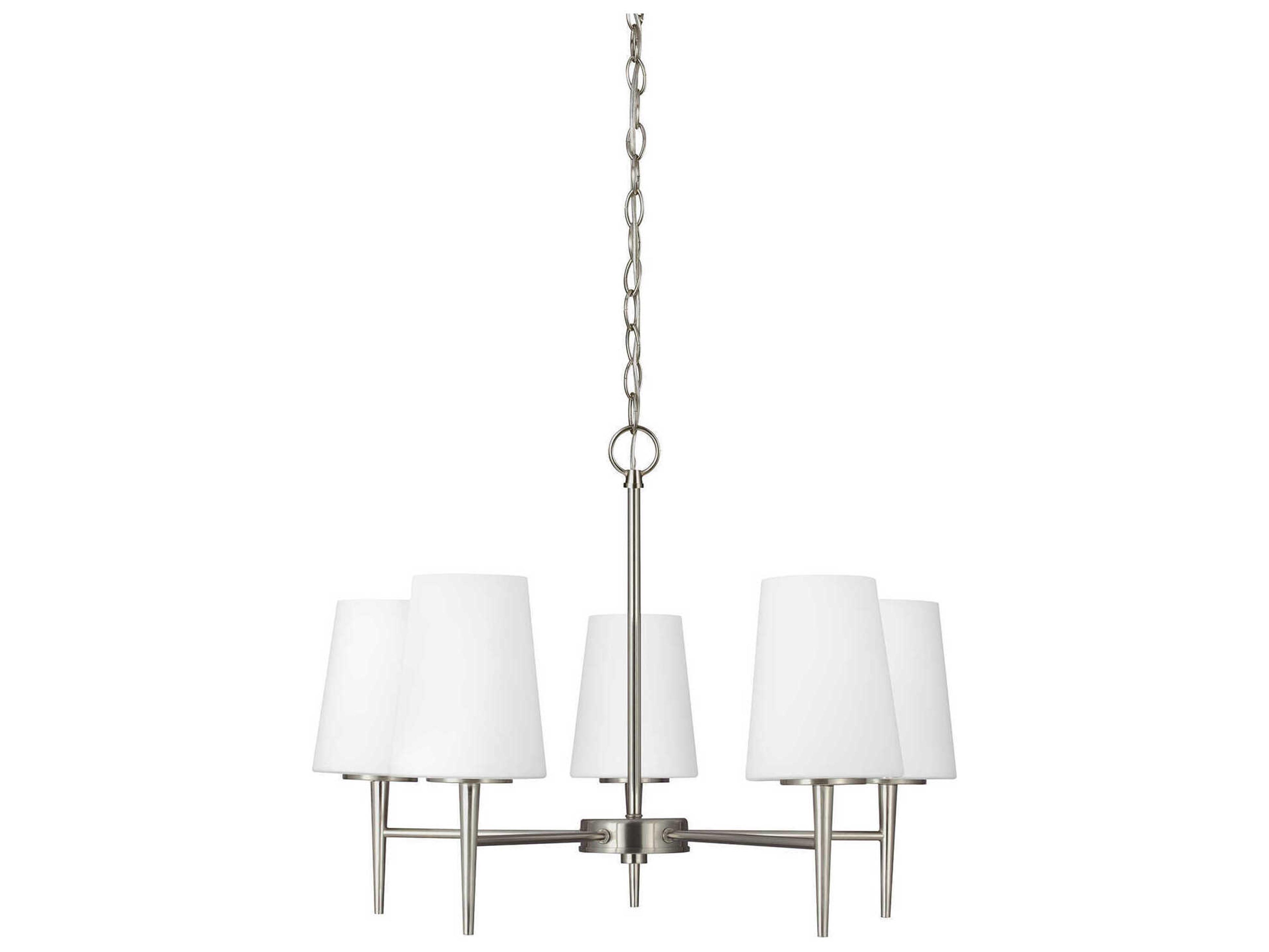 Driscoll 5-Light Brushed Nickel Glass Chandelier