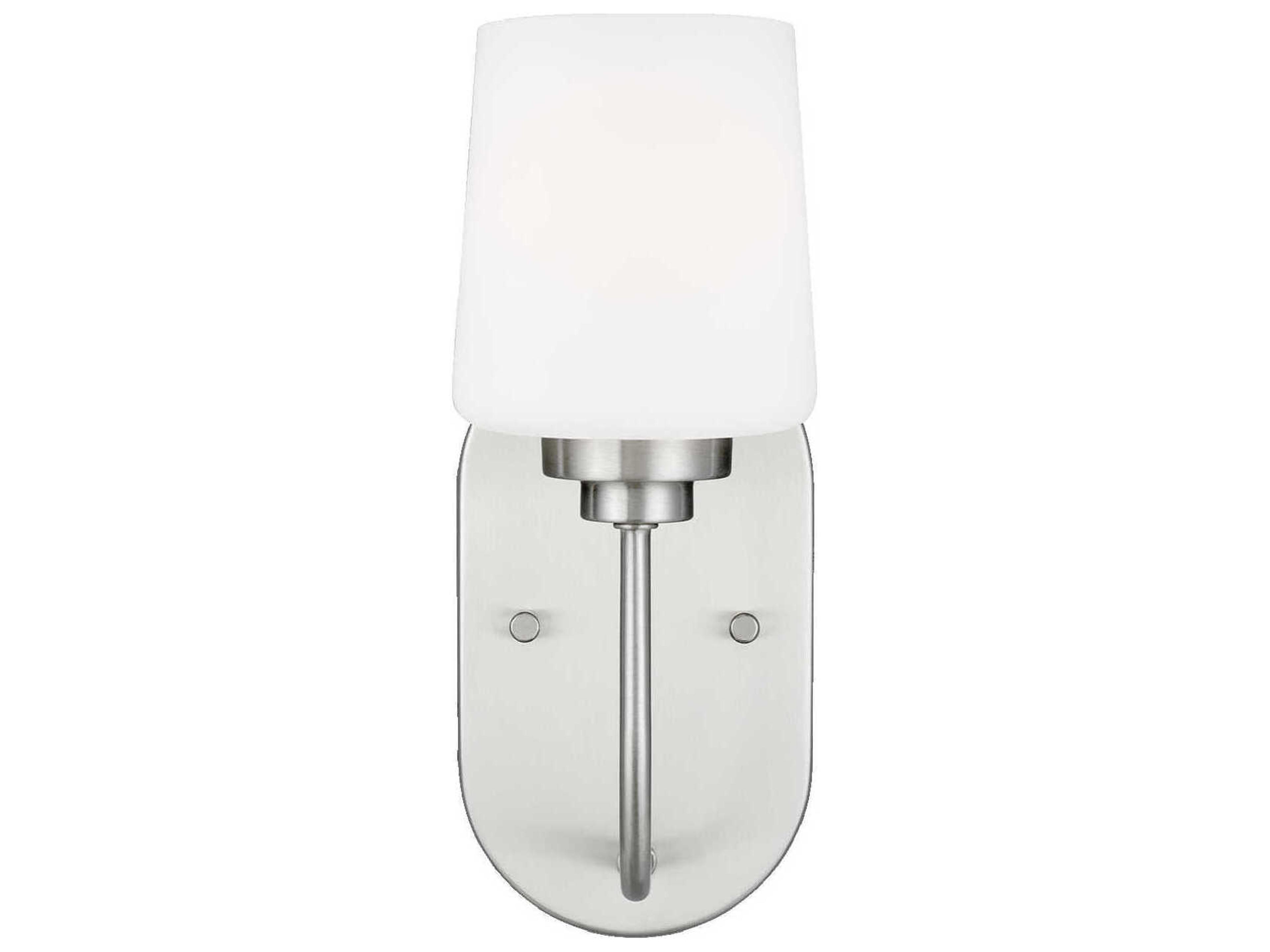 Windom 1-Light Brushed Nickel Glass Wall Sconce