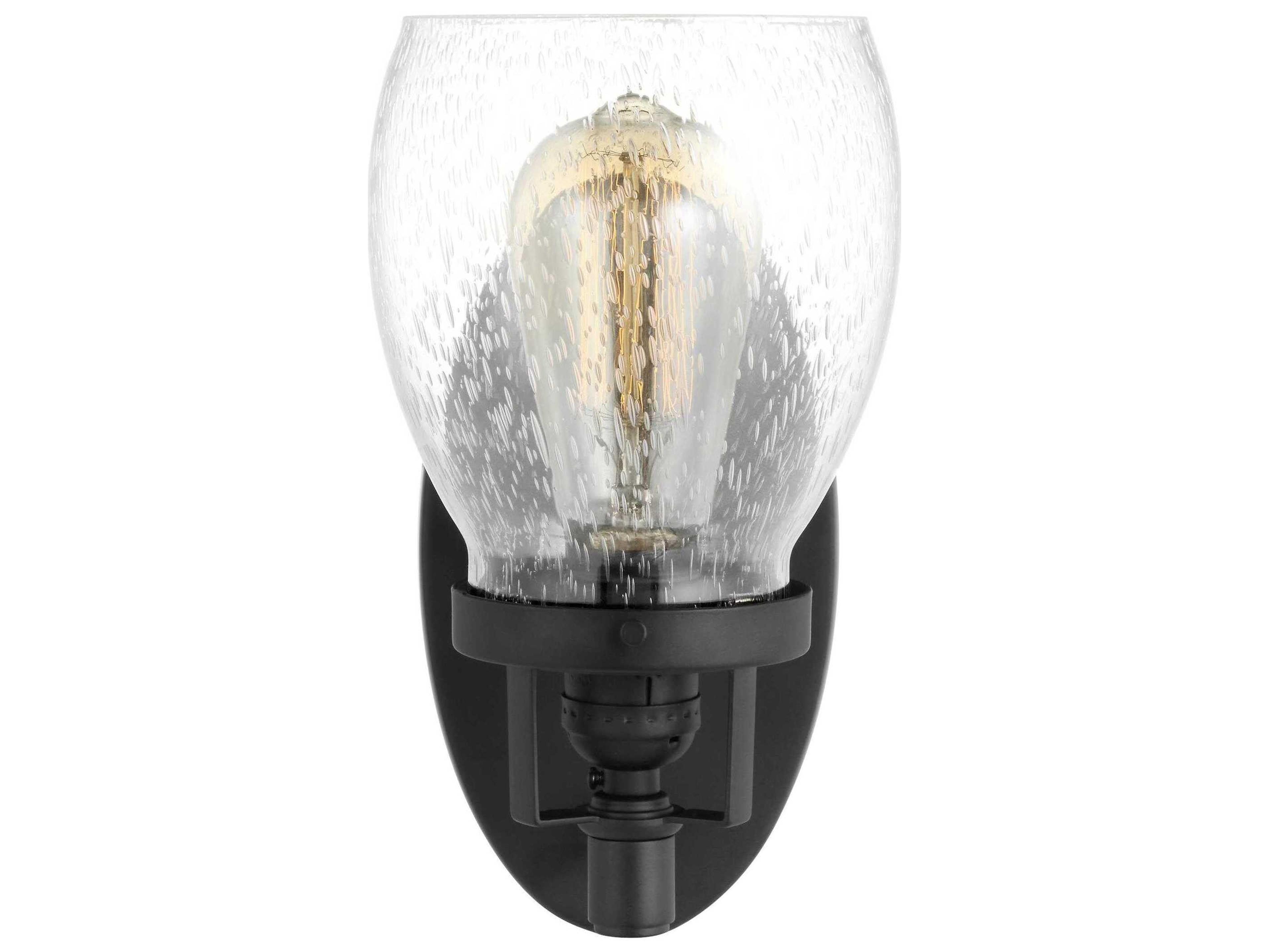 Belton 1-Light Midnight Black Glass Wall Sconce