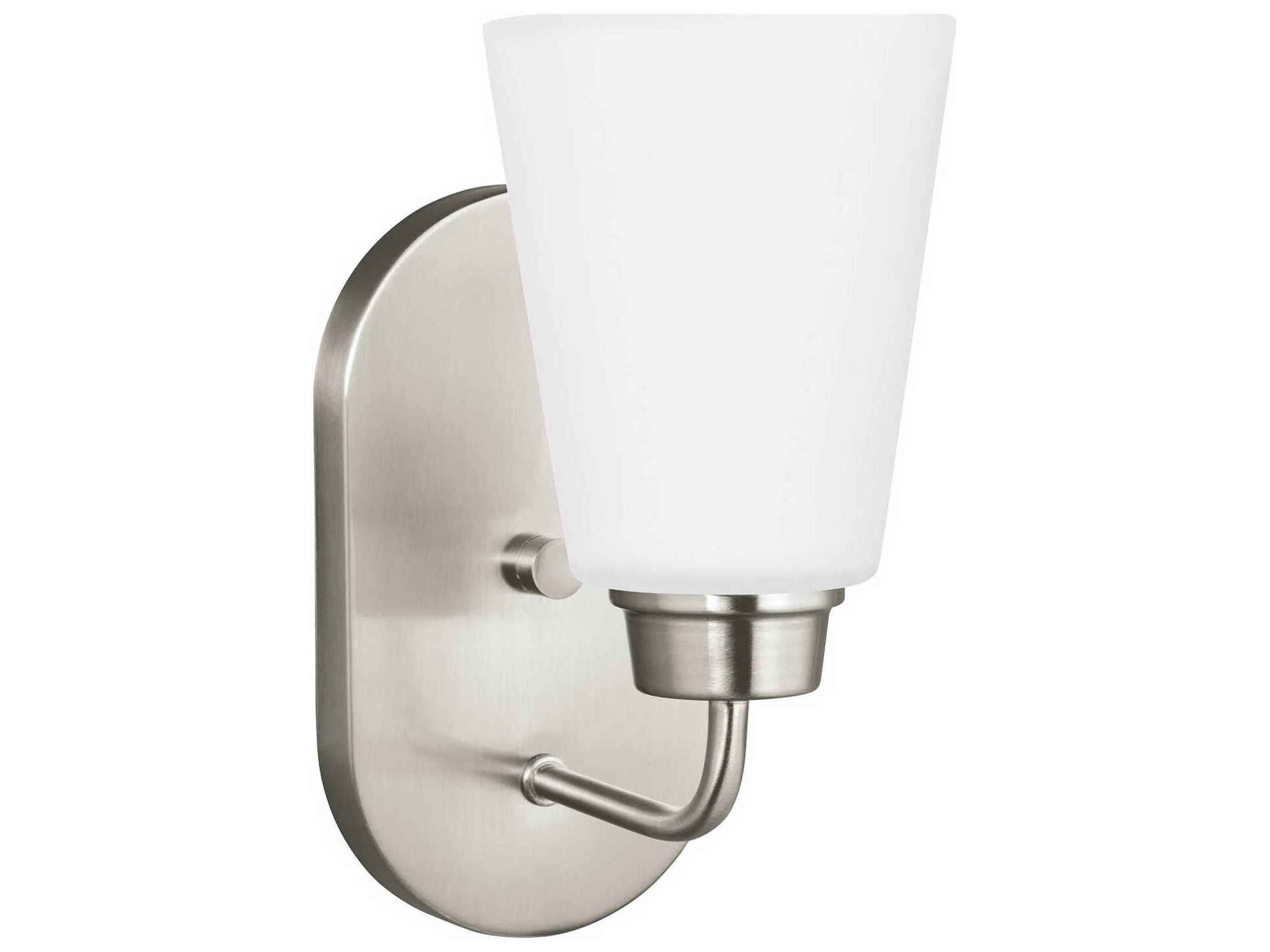 Kerrville 1-Light Brushed Nickel Glass Wall Sconce