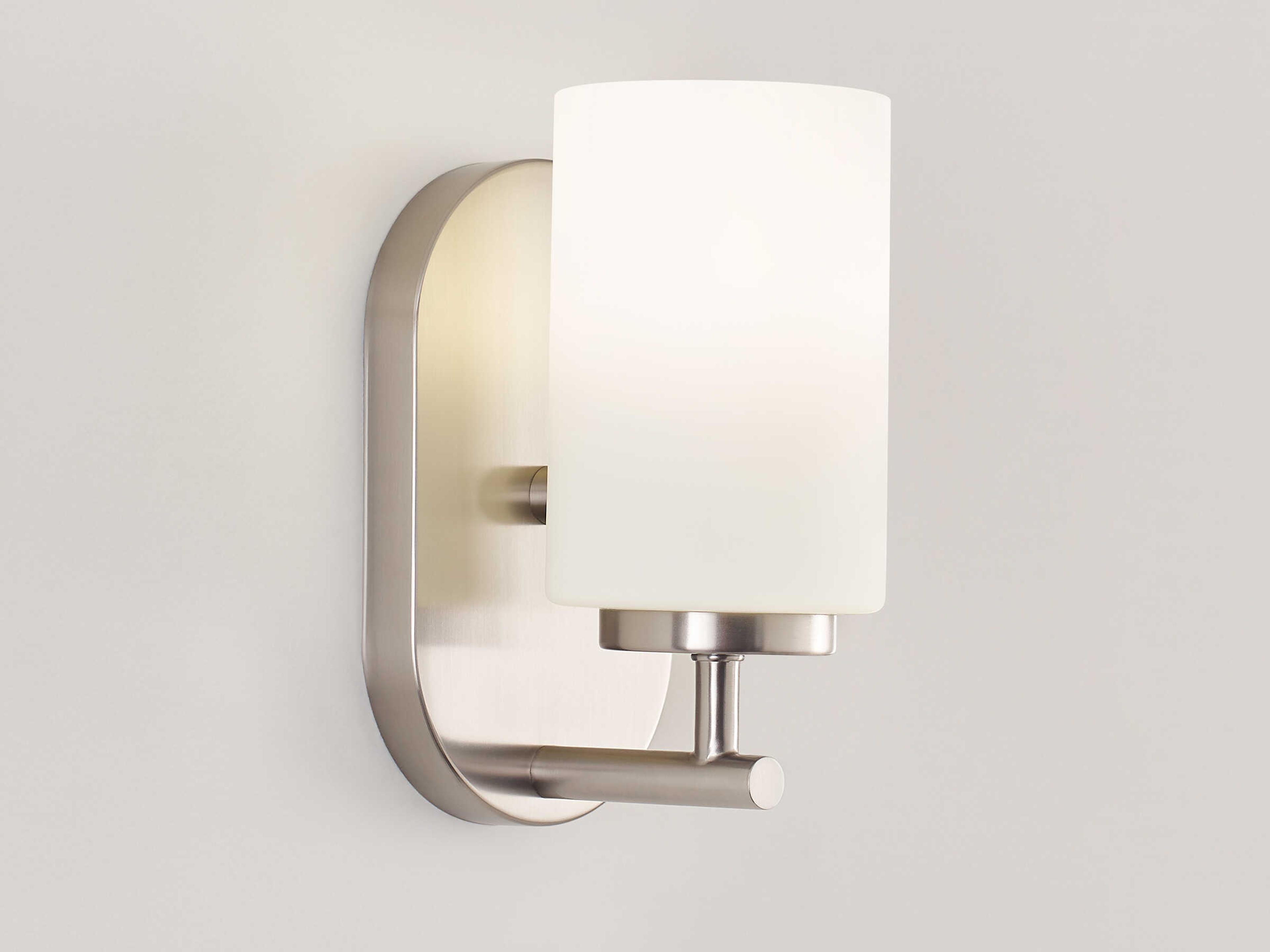 Generation Lighting Oslo 1-Light Brushed Nickel Glass Wall Sconce
