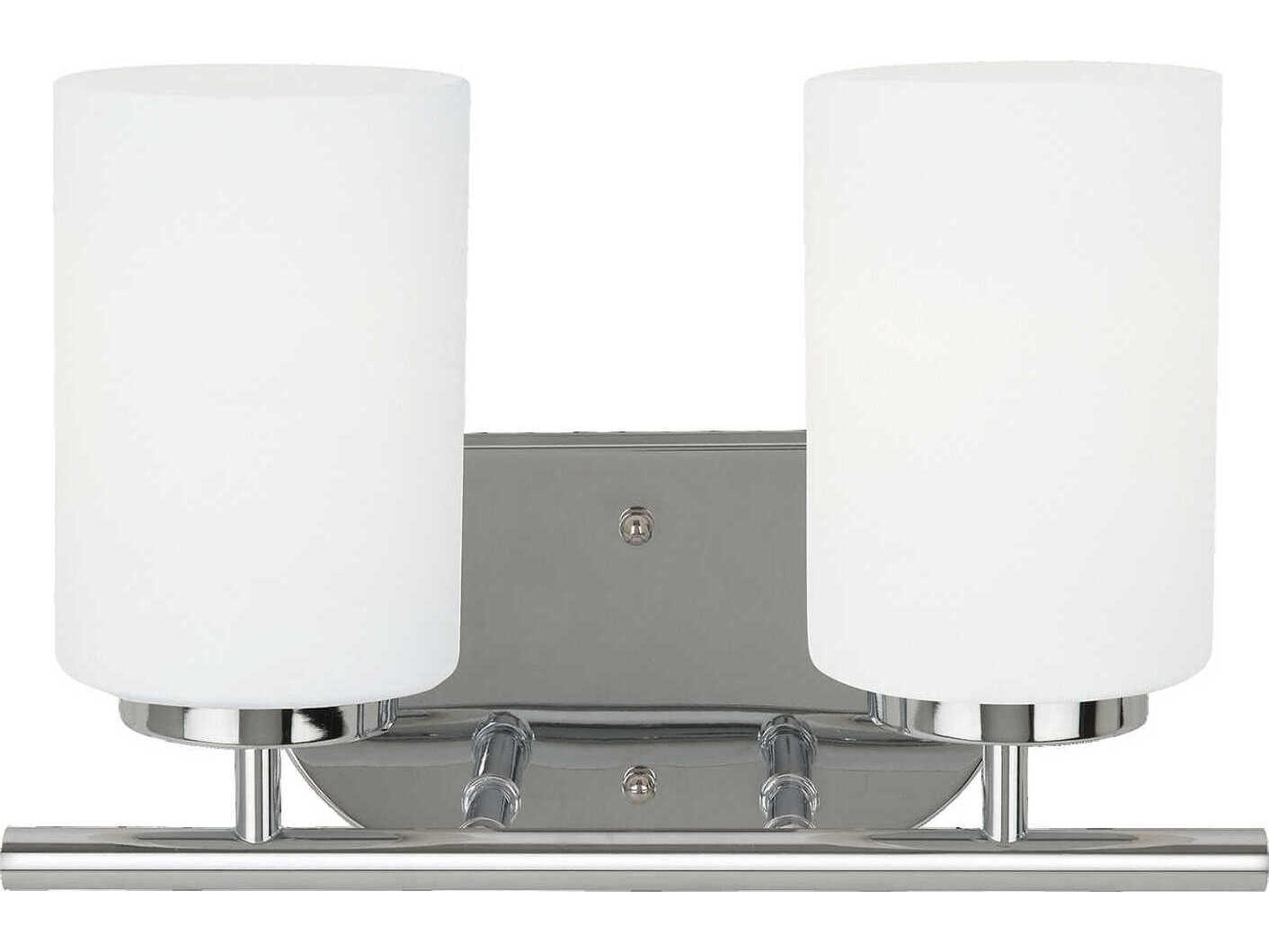 Oslo 2-Light Chrome Glass Vanity Light