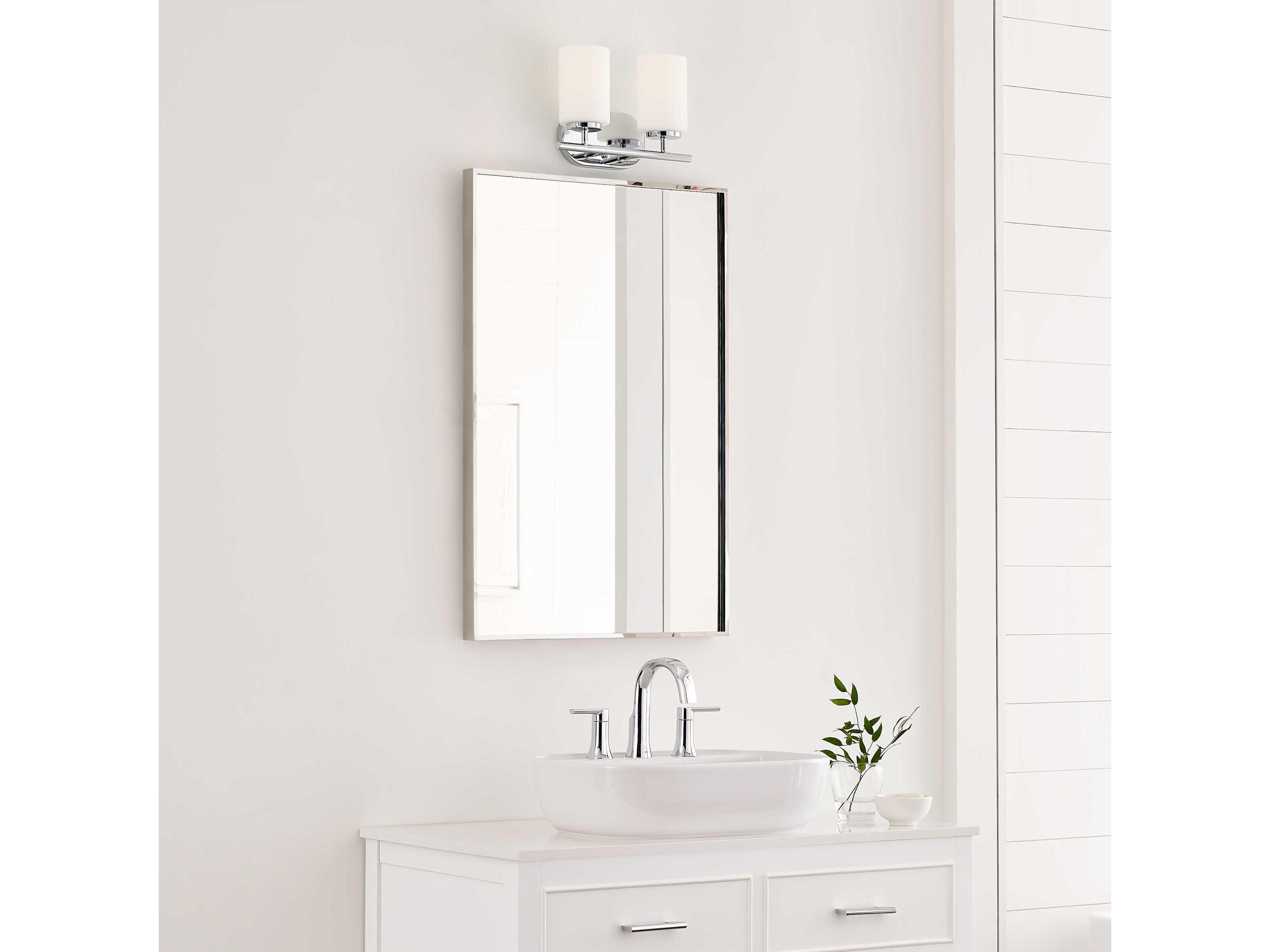 Generation Lighting Oslo 2-Light Chrome Glass Vanity Light