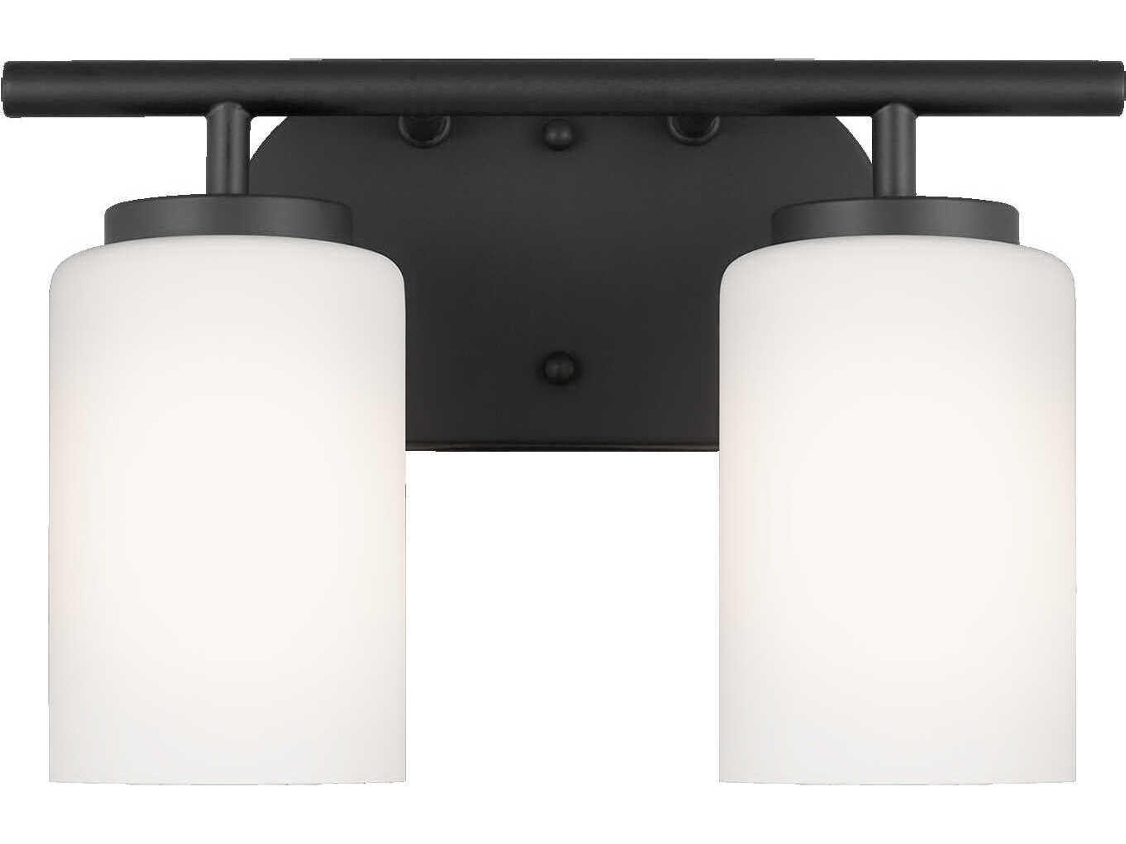 Oslo 2-Light Midnight Black Glass Vanity Light