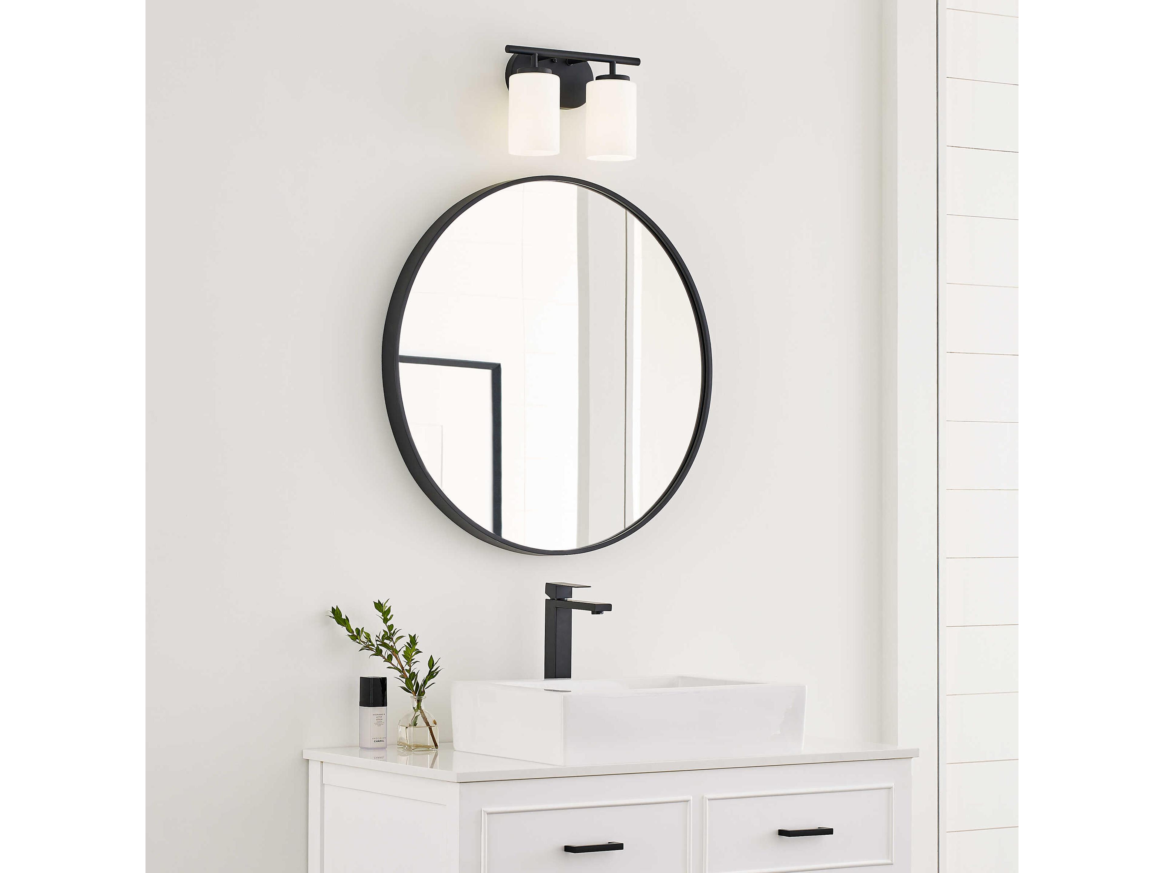 Generation Lighting Oslo 2-Light Midnight Black Glass Vanity Light