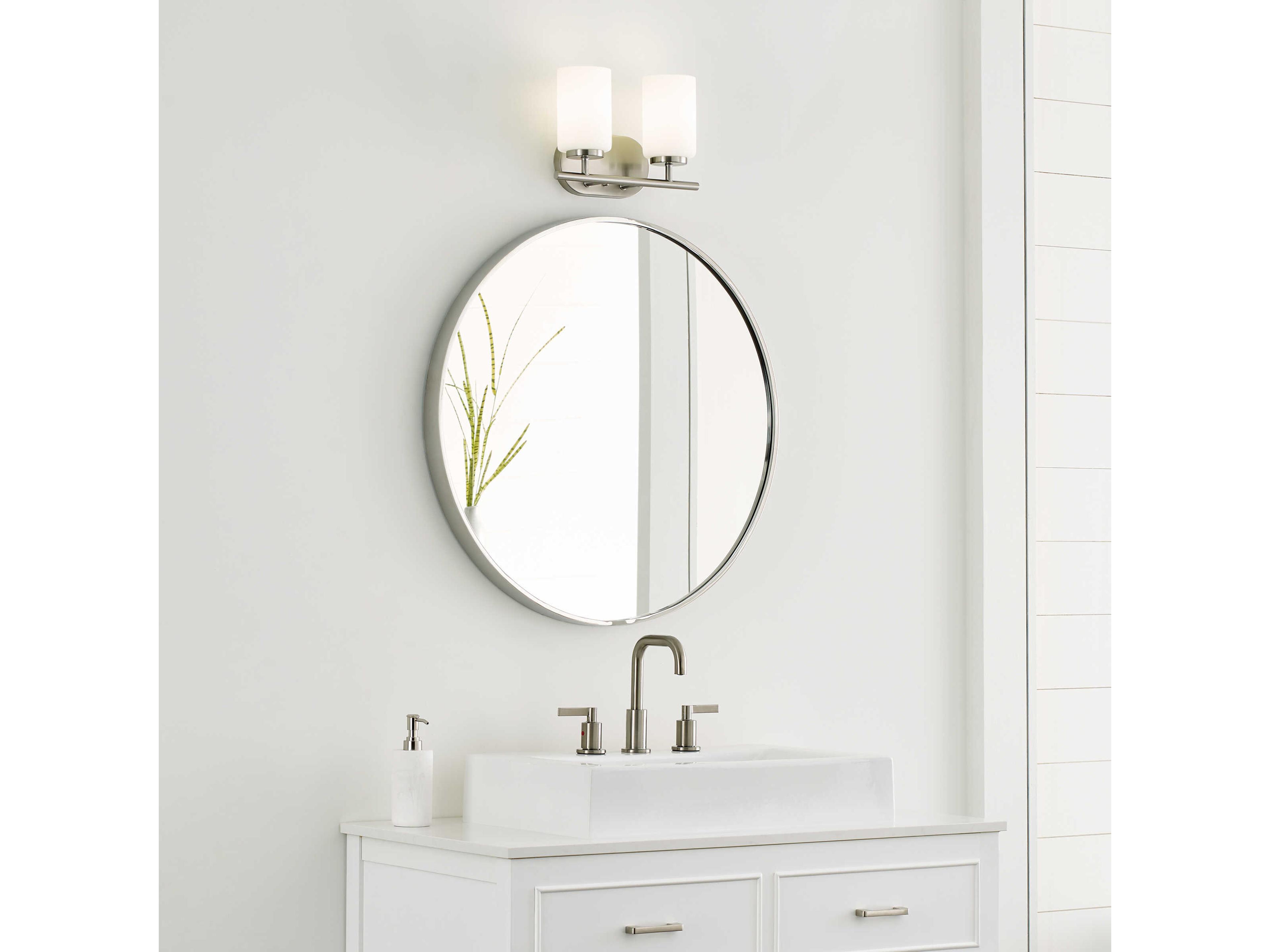 Generation Lighting Oslo 2-Light Brushed Nickel Glass Vanity Light