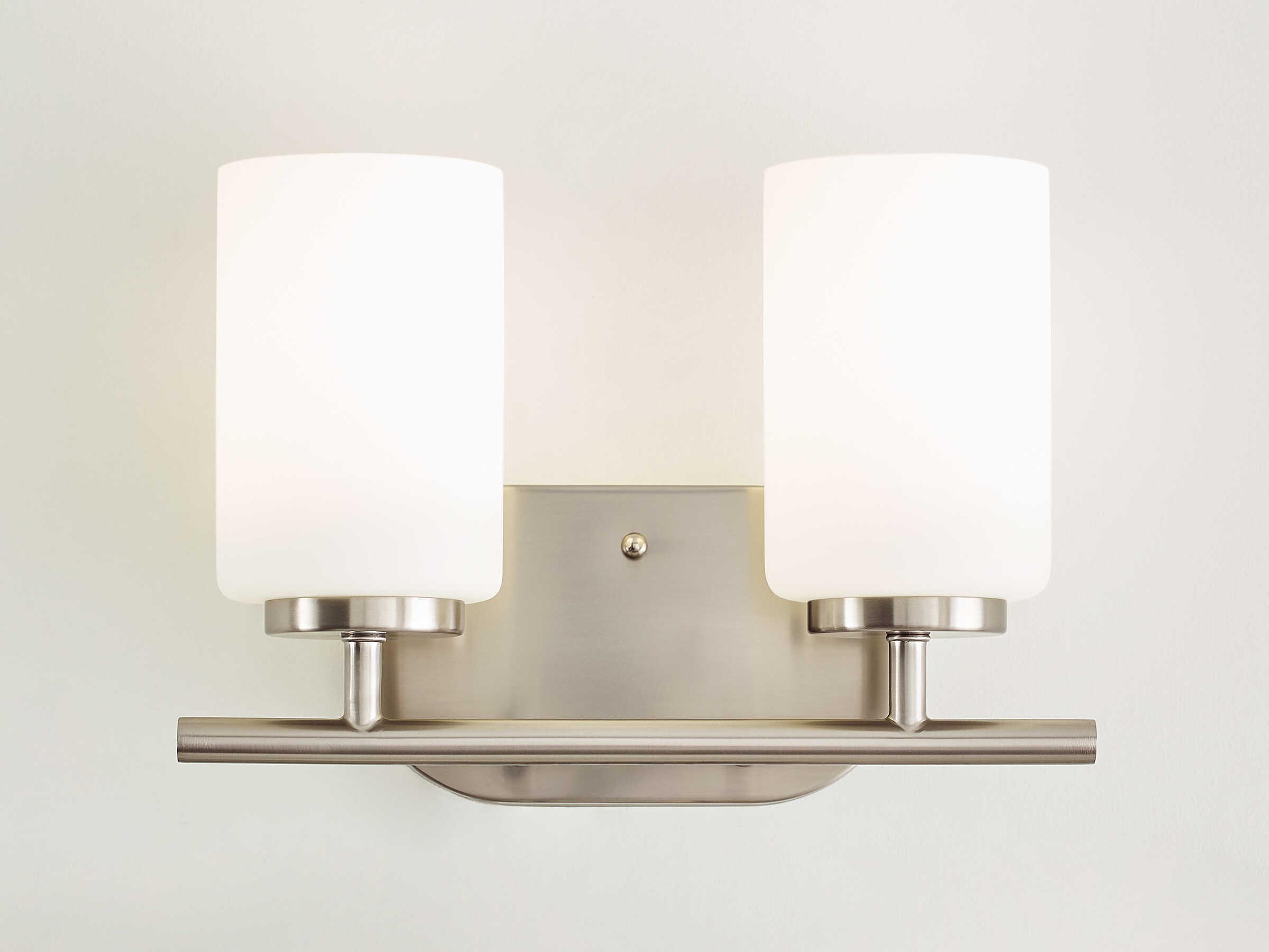 Generation Lighting Oslo 2-Light Brushed Nickel Glass Vanity Light