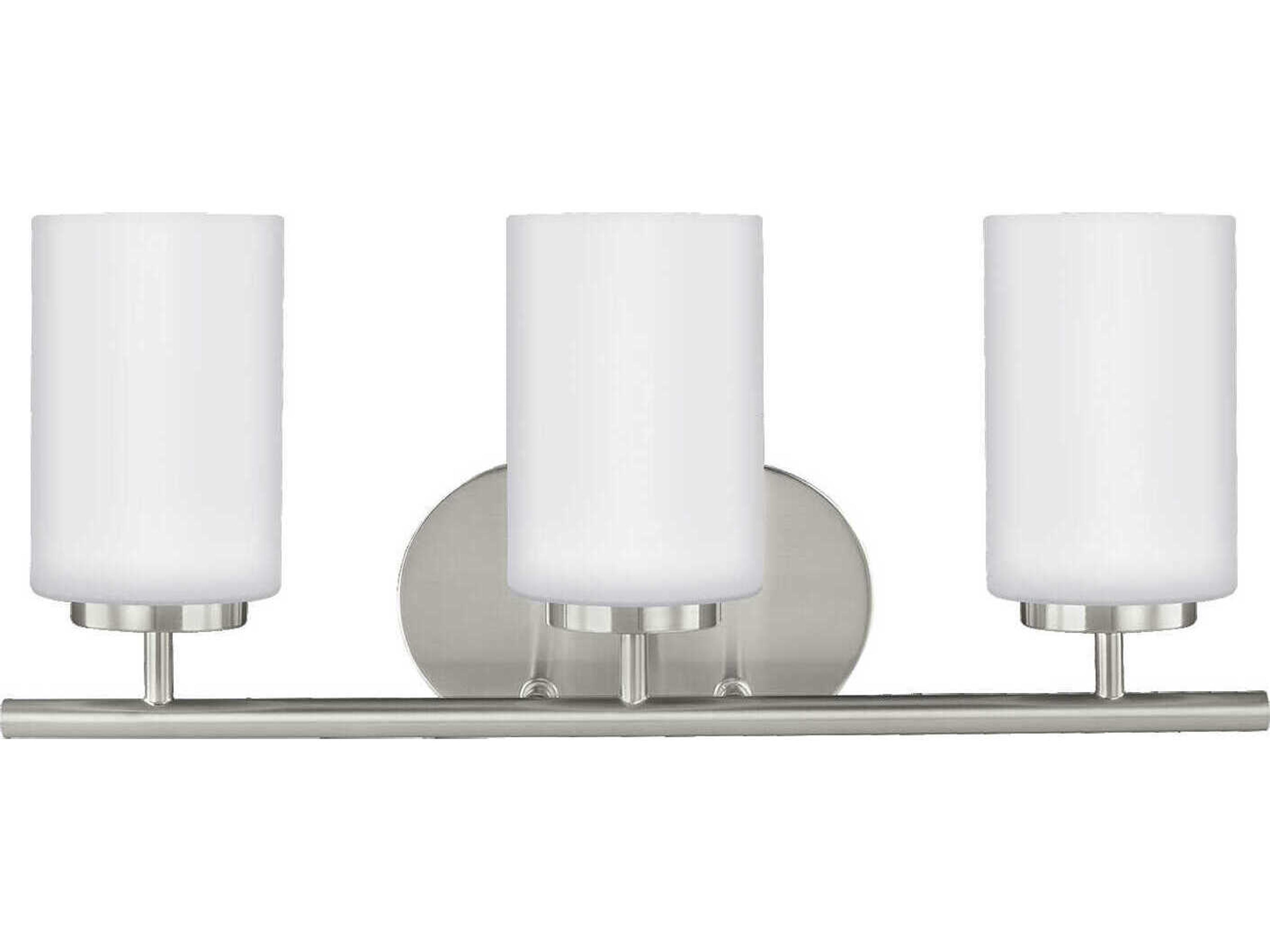 Oslo 3-Light Brushed Nickel Glass Vanity Light