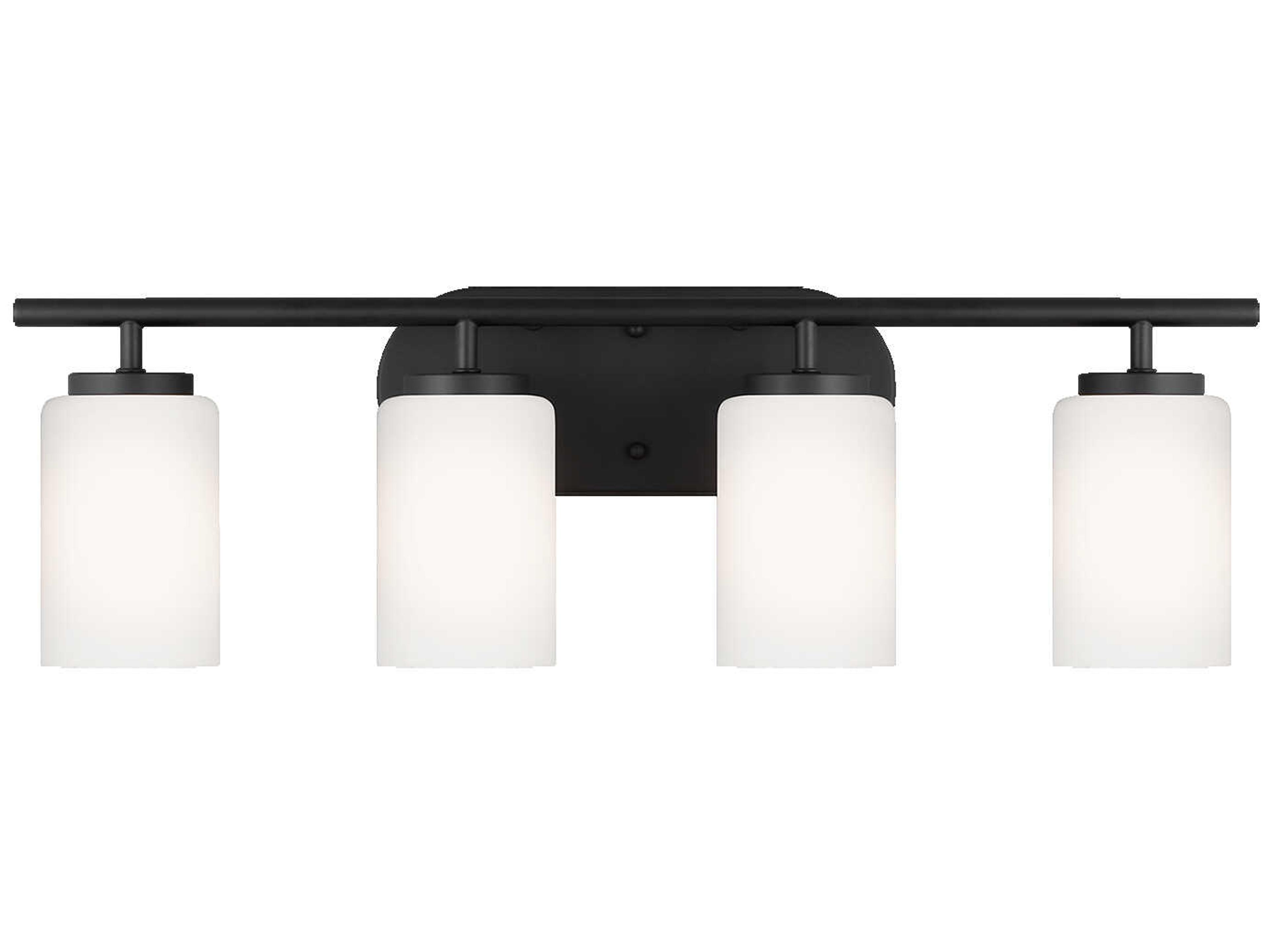 Oslo 4-Light Midnight Black Glass Vanity Light